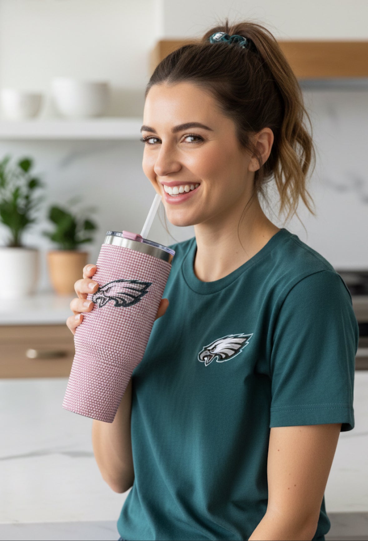 Philadelphia Eagles 40oz. Colossal Pink Bling Tumbler - Sports Gifts, Sports Memorabilia, Sports Collectibles, Fan Shop