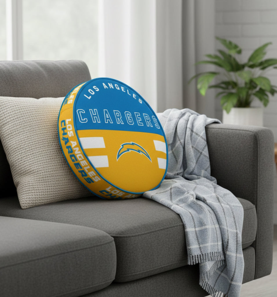 NFL Los Angeles Chargers Circle Plushlete Pillow - Sports Gifts, Sports Memorabilia, Sports Collectibles, Fan Shop