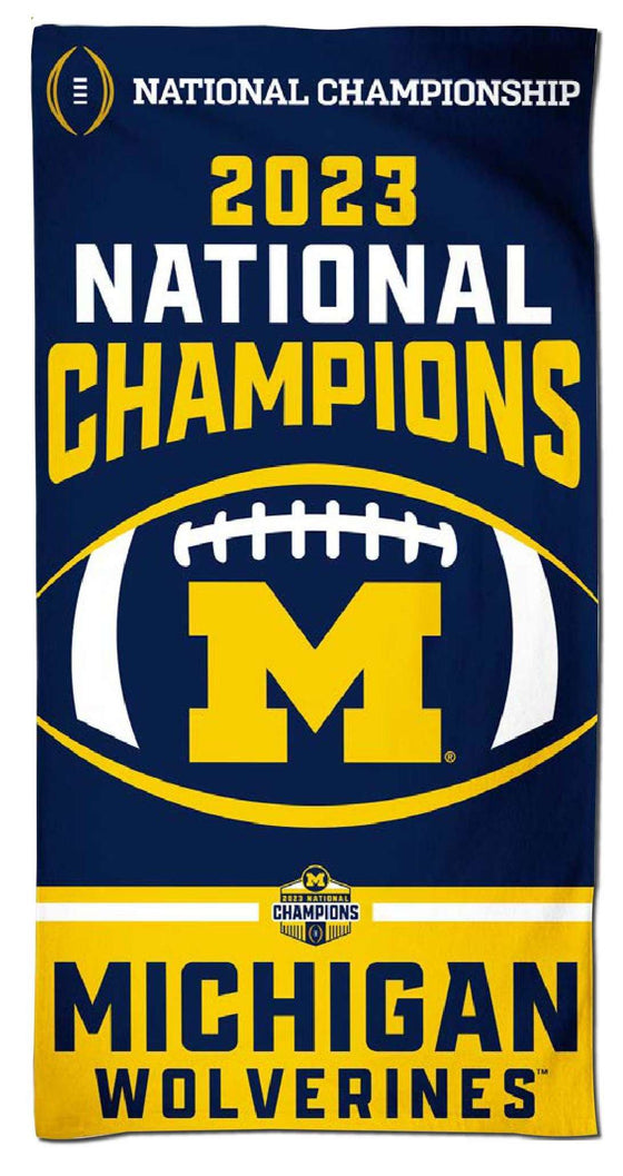 Michigan Wolverines 2024 CFP NCAA National Champs 30"x60" Spectra Beach Towel - 757 Sports Collectibles