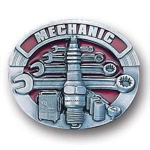 Mechanic 3D Enameled Belt Buckle