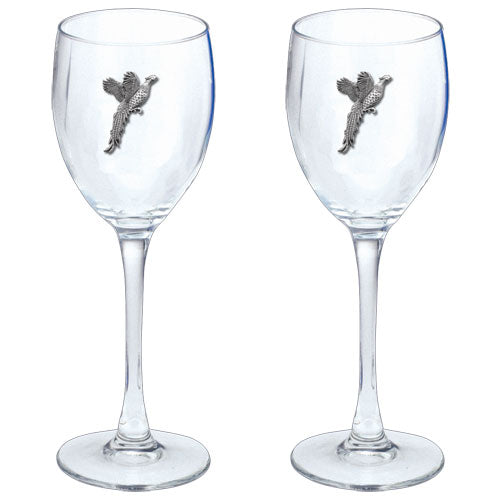 Pheasant Goblets (Set of 2) - Sports Collectibles, Sports Memorabilia, Sports Fan Shop, Sports Gifts