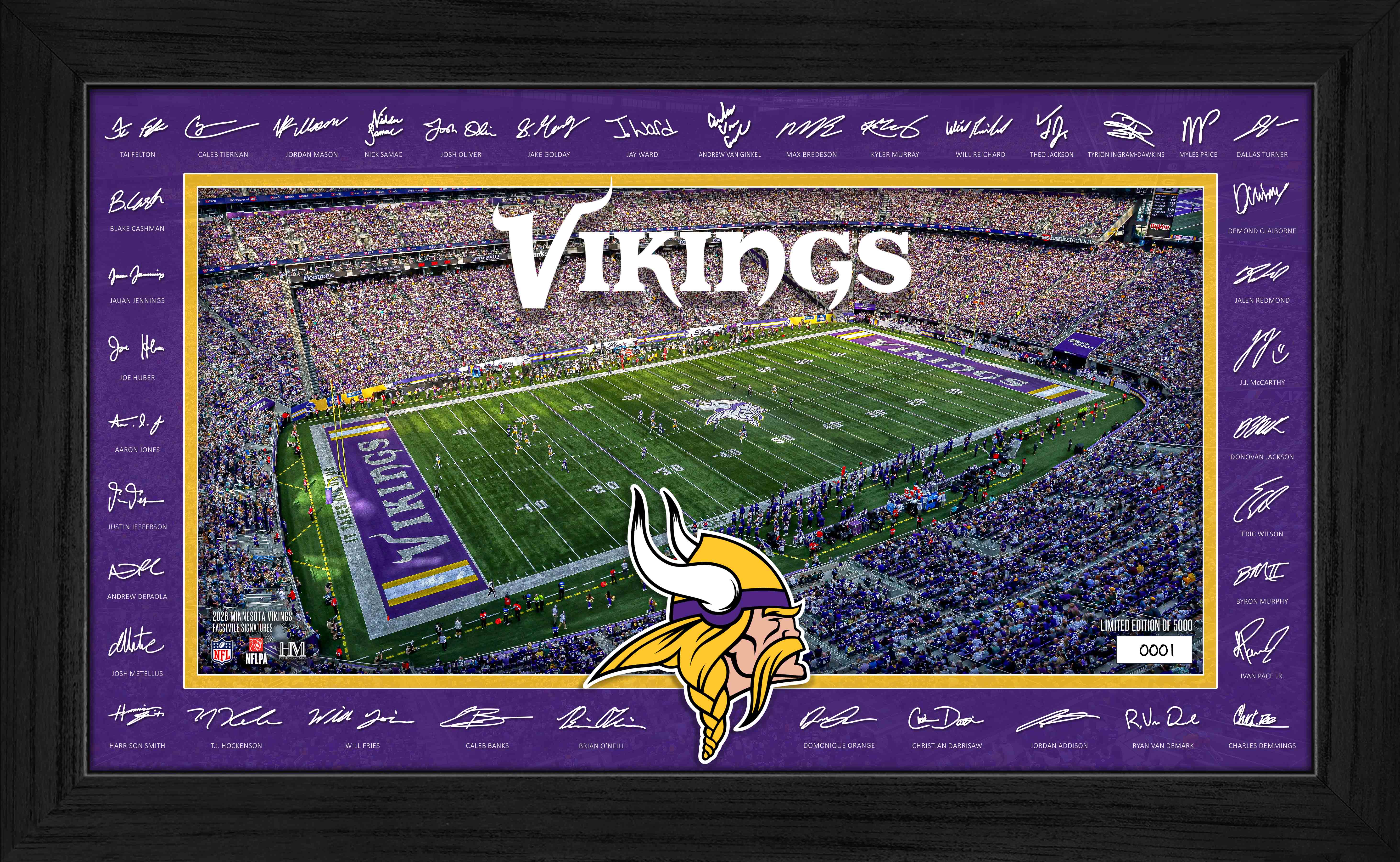 Minnesota Vikings 2026 Signature Gridiron Frame