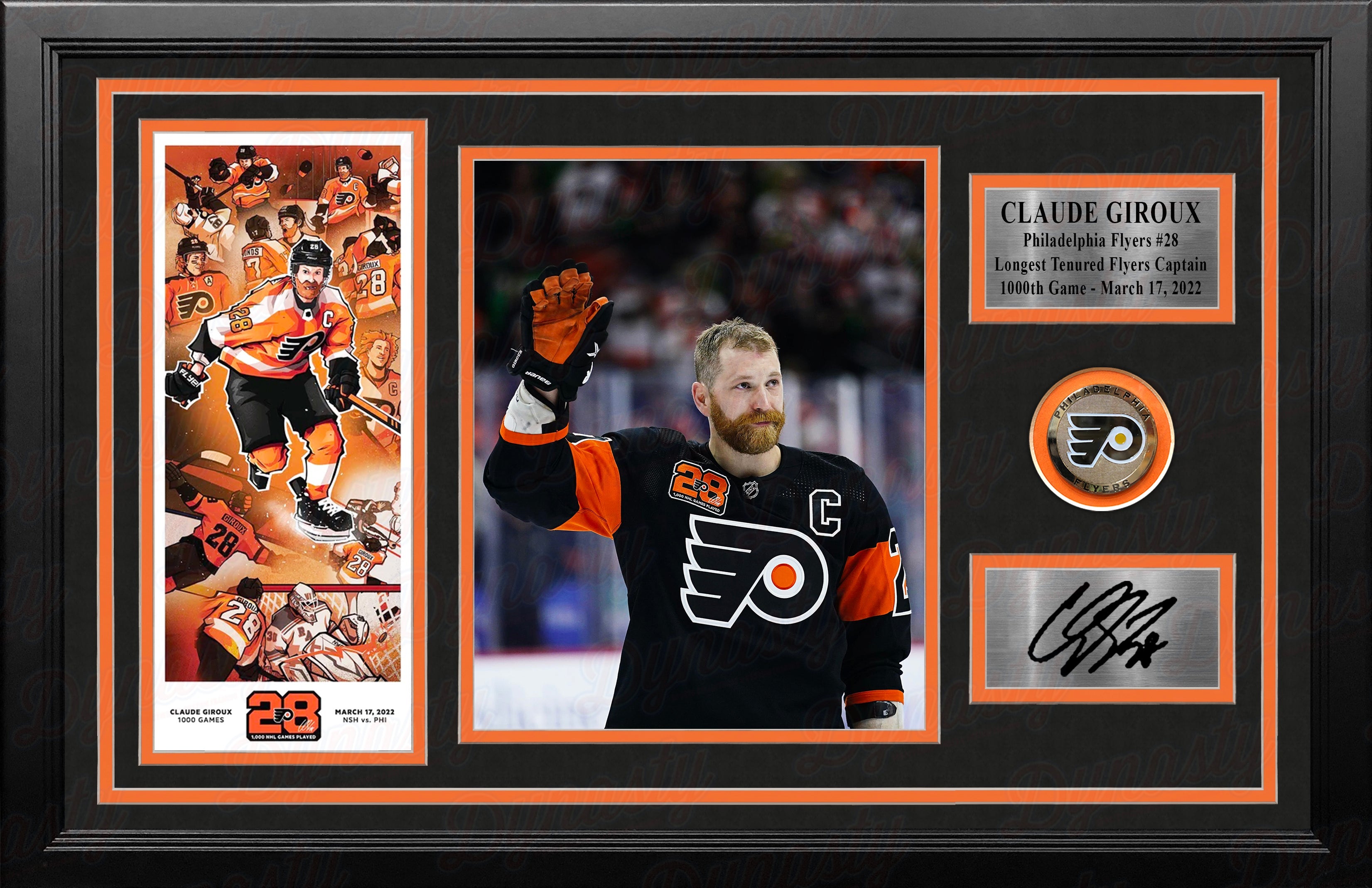 Claude Giroux 1000th Game Philadelphia Flyers Framed Photo with Engraved Autograph & Ticket - Sports Collectibles, Sports Memorabilia, Sports Fan Shop, Sports Gifts