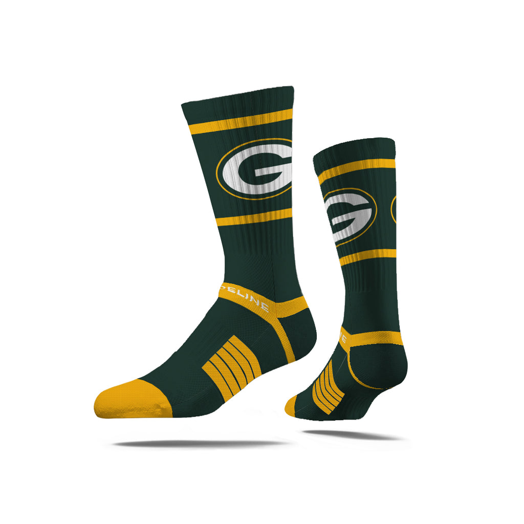 Green Bay Packers Premium Knit Crew Primary Logo Team Color Socks - Sports Gifts, Sports Memorabilia, Sports Collectibles, Fan Shop