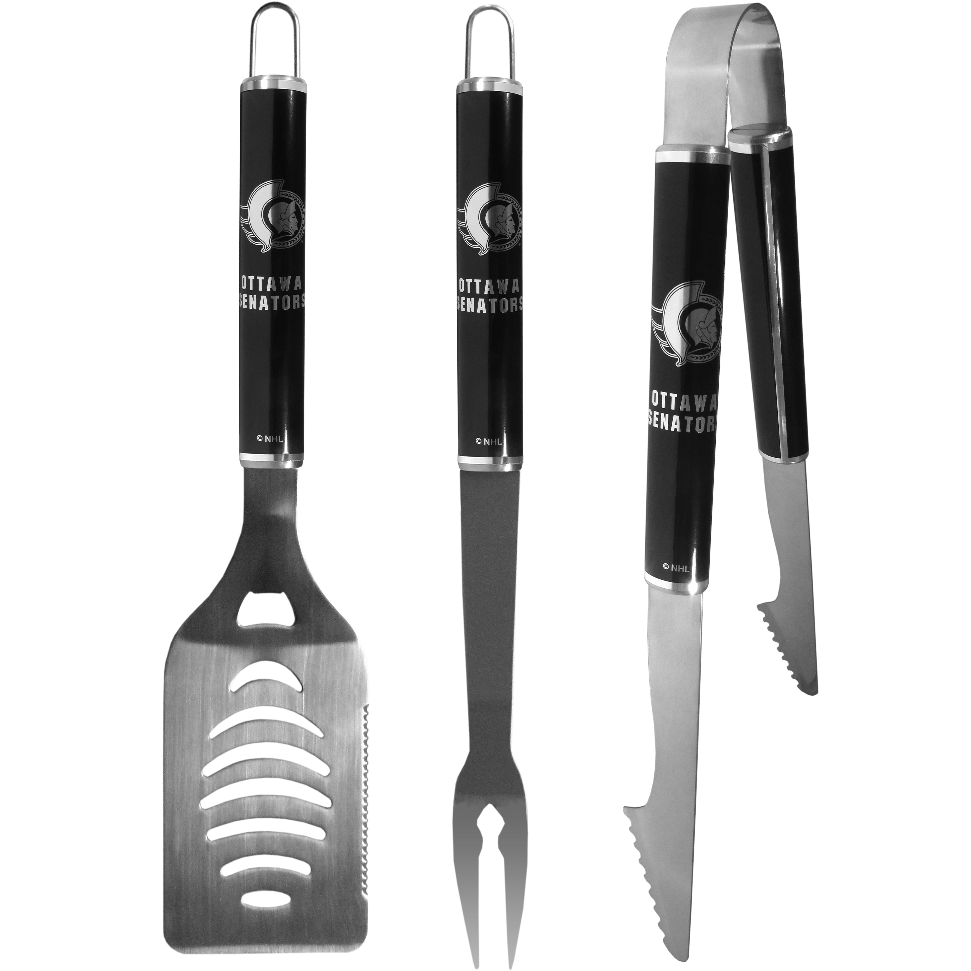 Ottawa Senators 3 pc Steel BBQ Set in Black