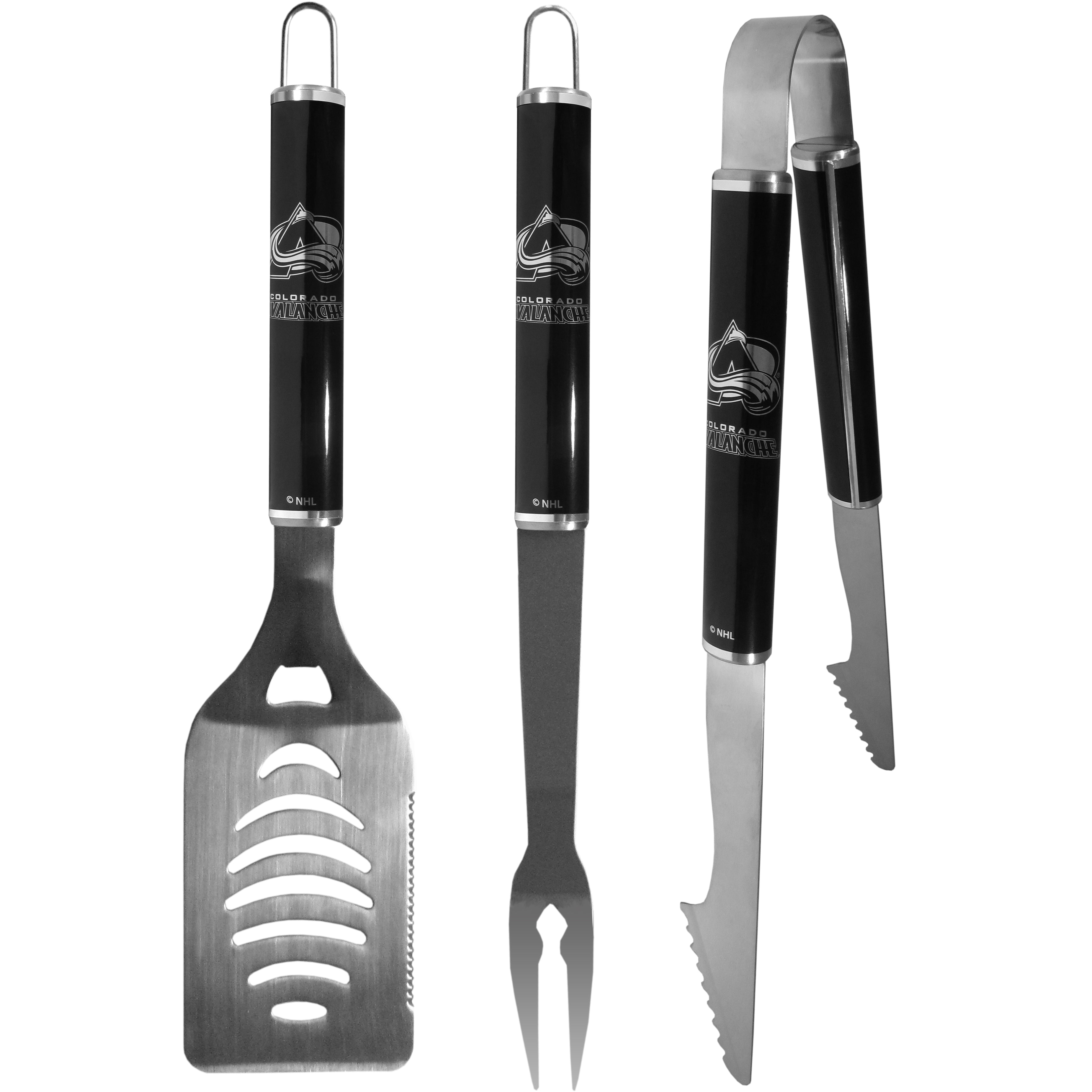Colorado Avalanche 3 pc Steel BBQ Set in Black