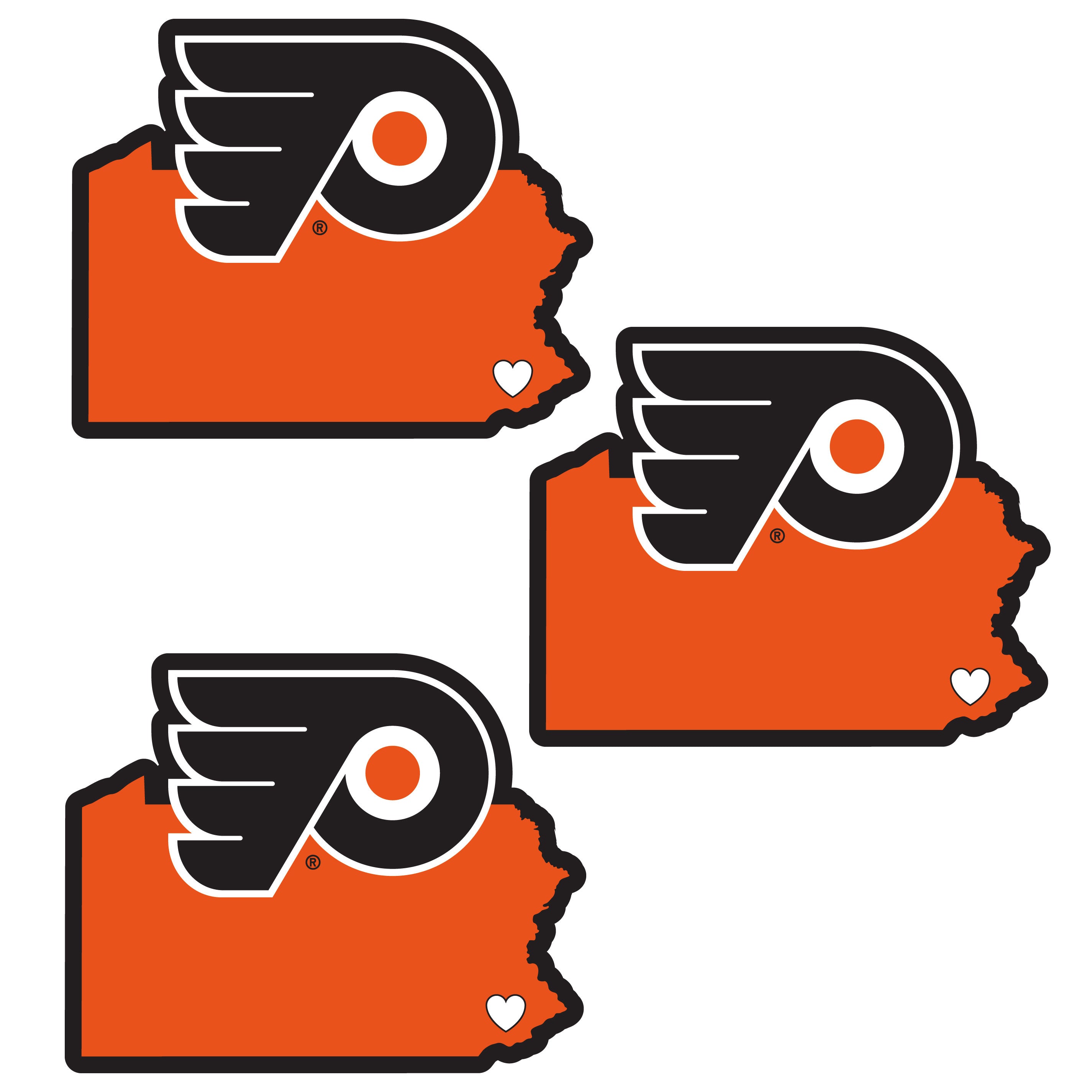 Philadelphia Flyers Home State Decal, 3pk