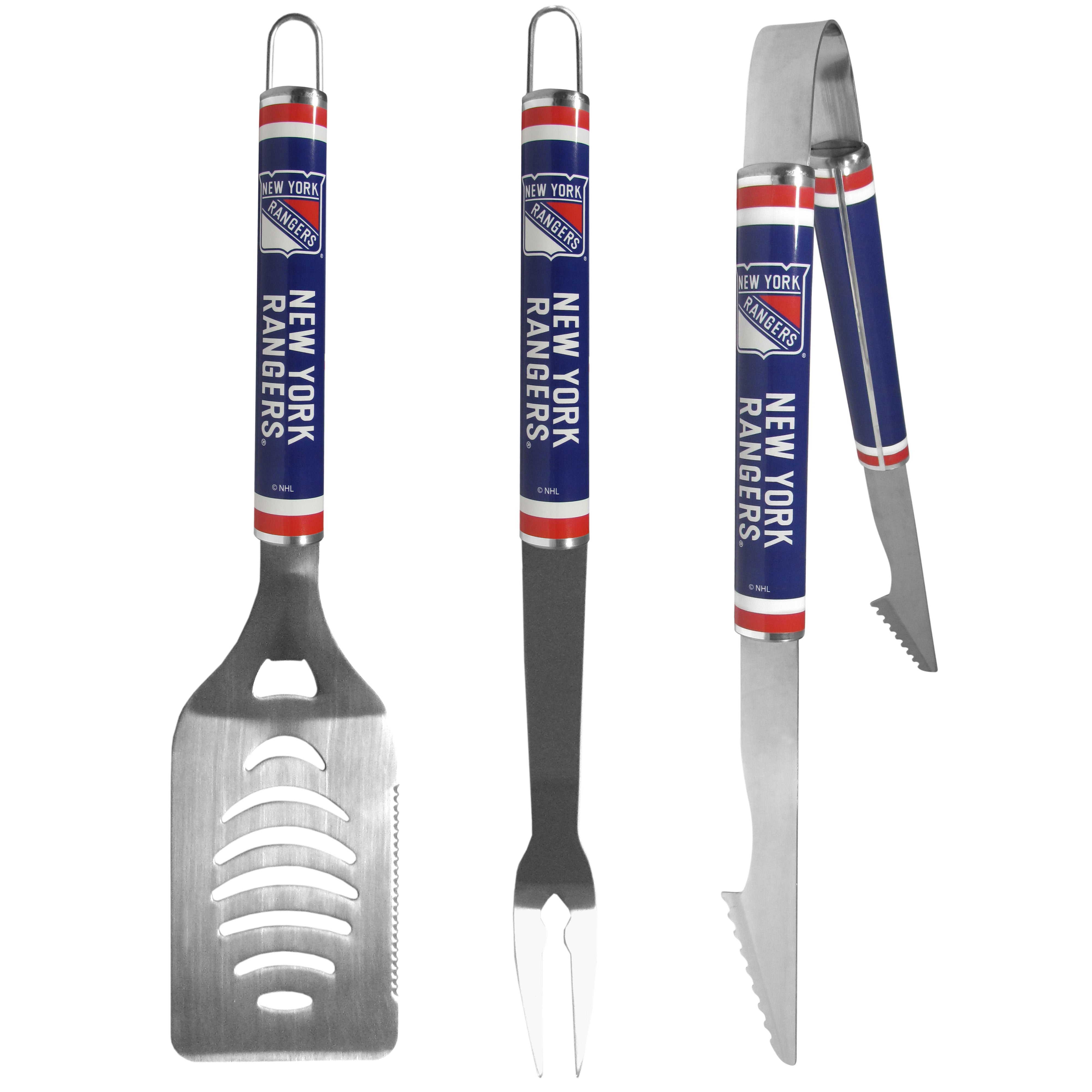 New York Rangers 3 pc Steel BBQ Tool Set