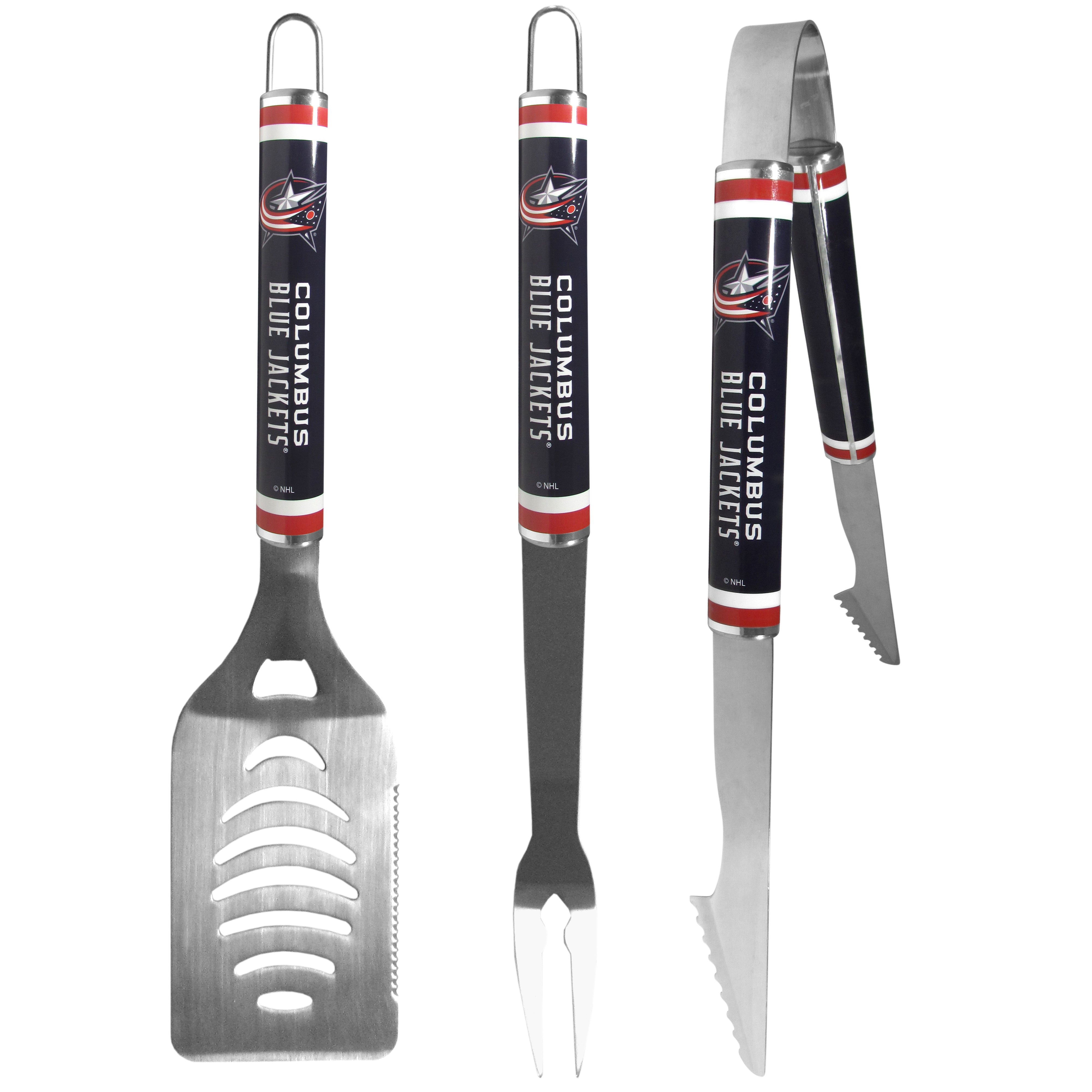 Columbus Blue Jackets 3 pc Steel BBQ Tool Set
