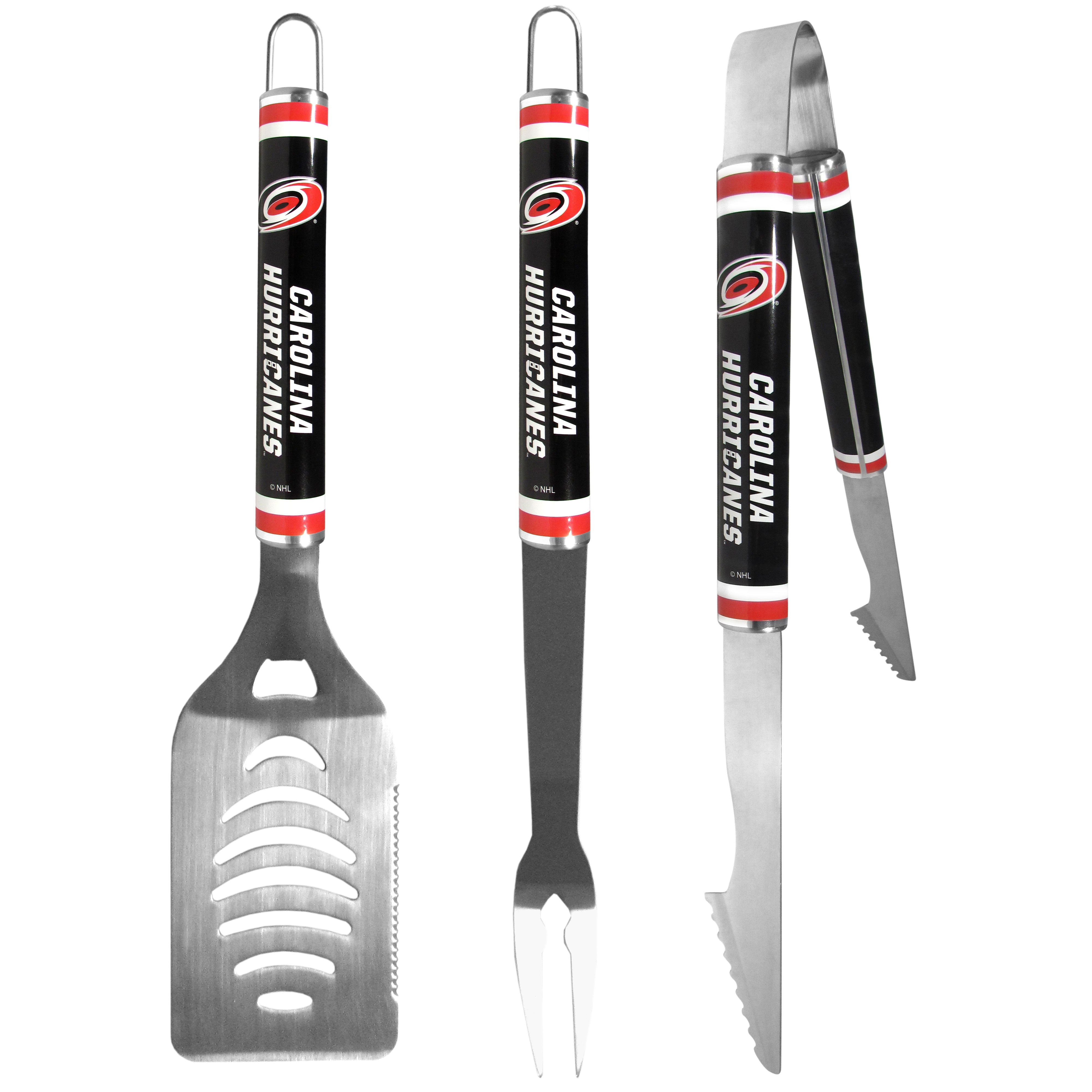 Carolina Hurricanes 3 pc Steel BBQ Tool Set
