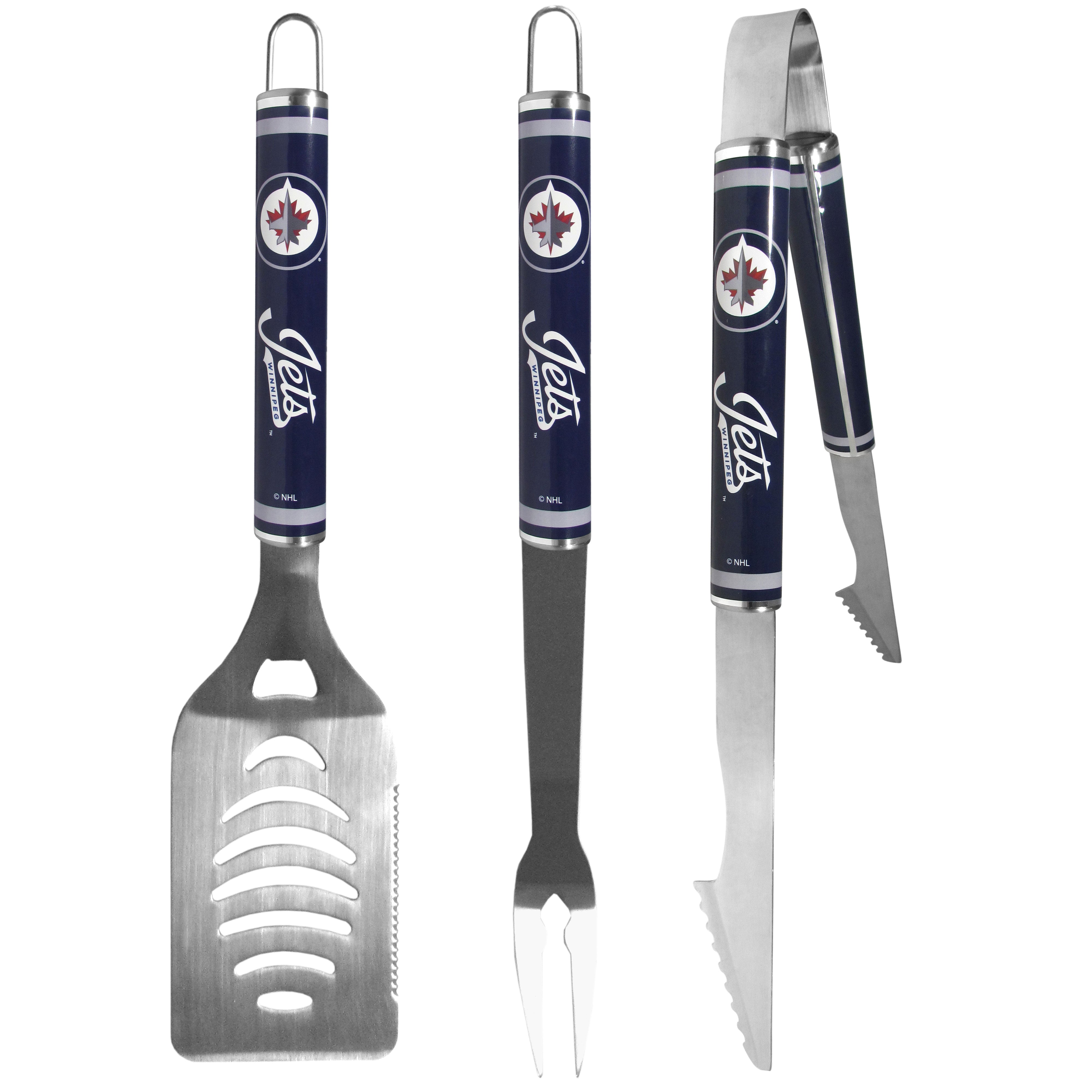 Winnipeg Jets 3 pc Steel BBQ Tool Set