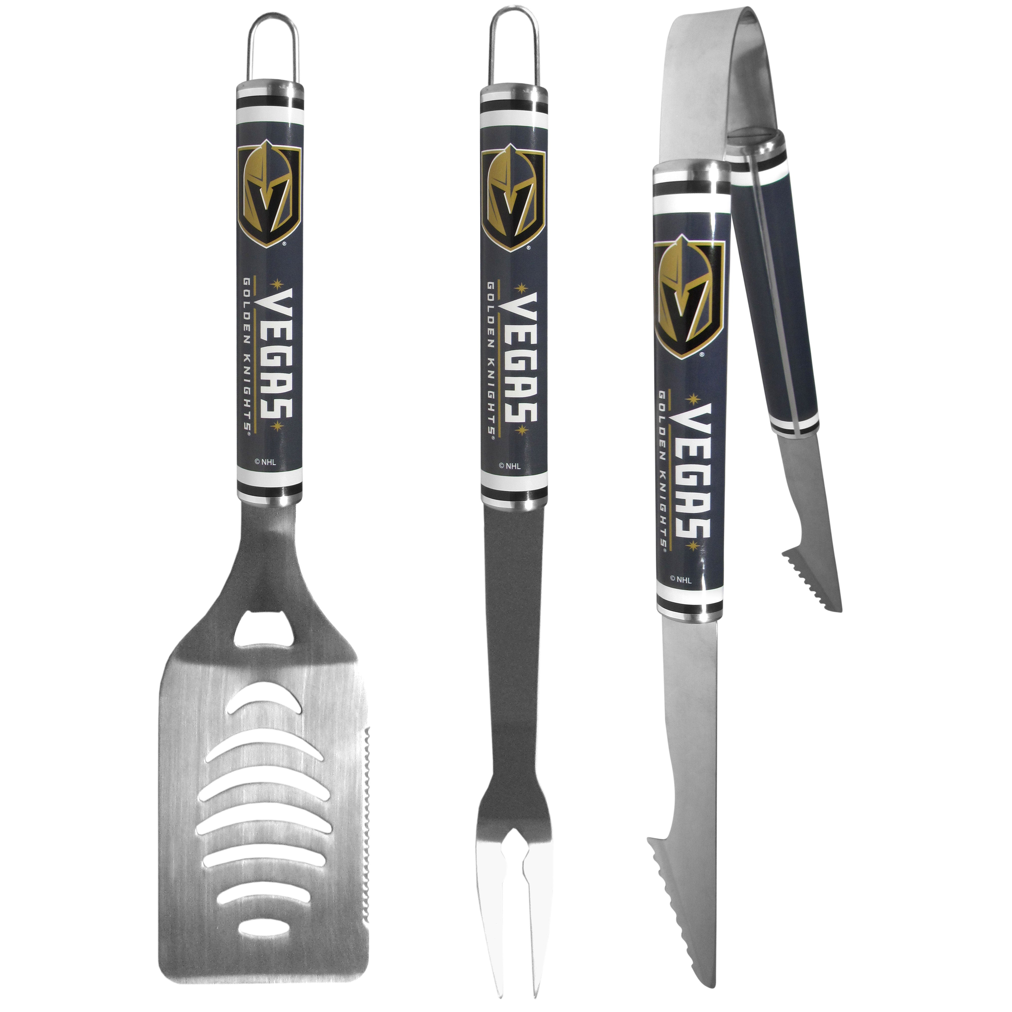 Vegas Golden Knights 3 pc Steel BBQ Tool Set