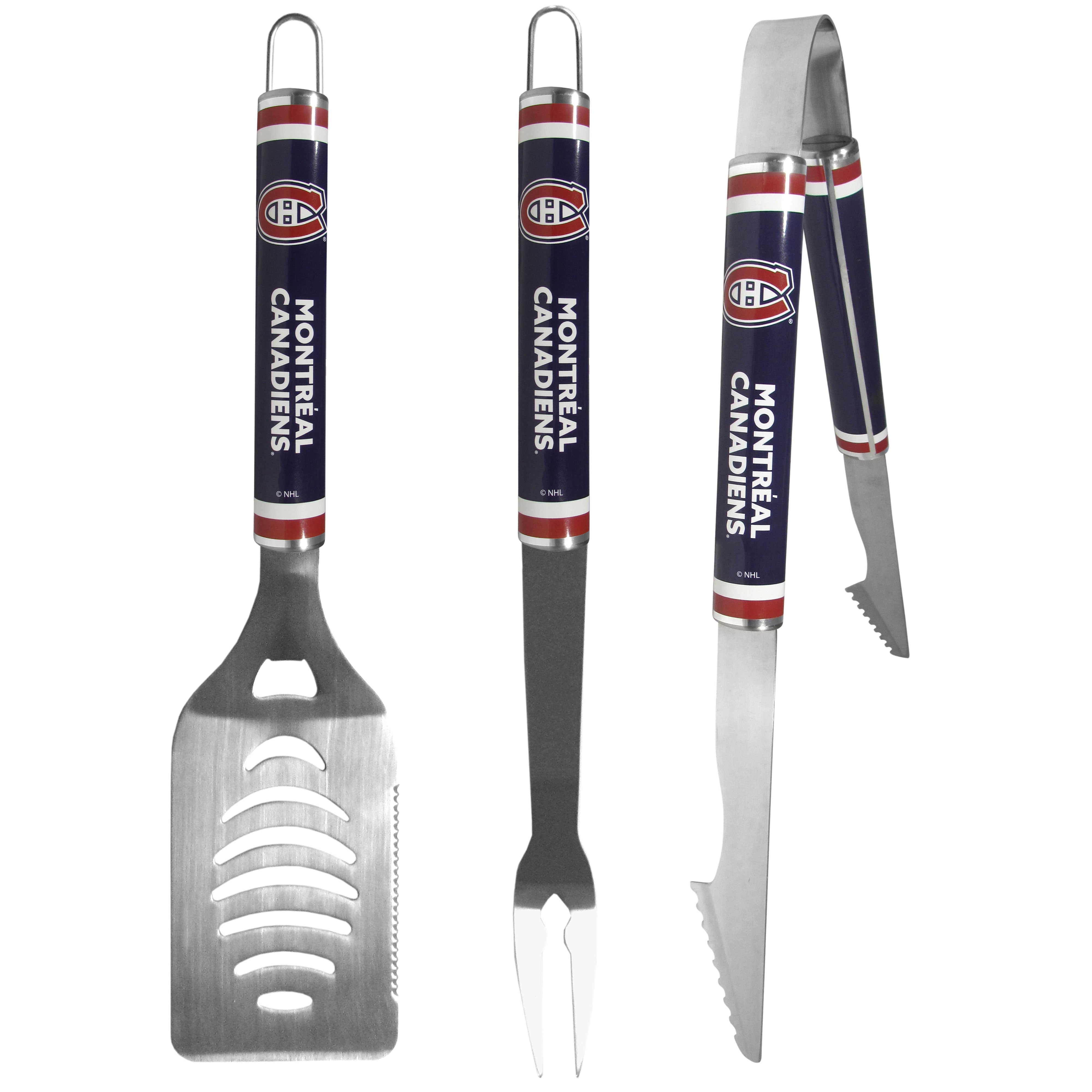 Montreal Canadiens 3 pc Steel BBQ Tool Set
