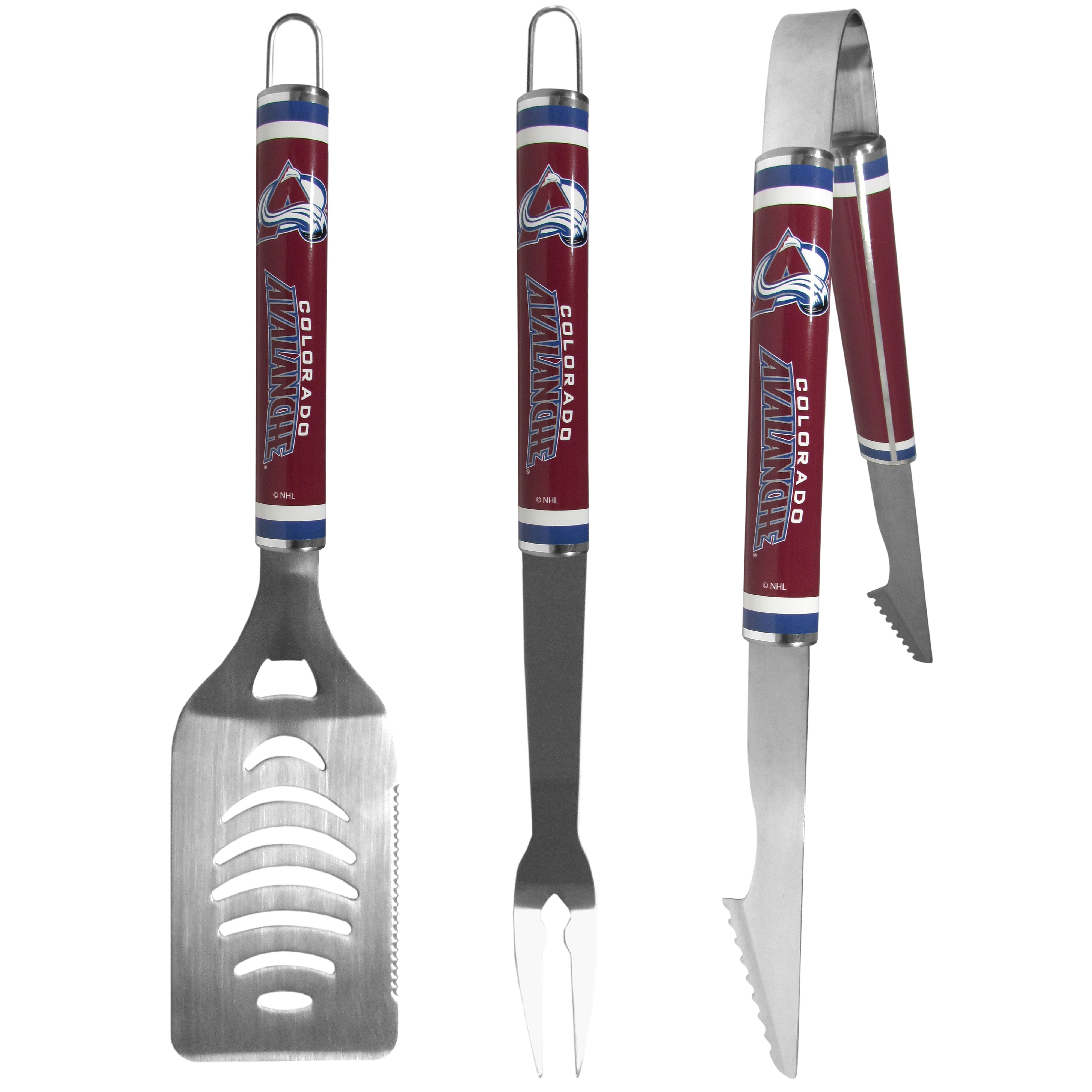 Colorado Avalanche 3 pc Steel BBQ Tool Set