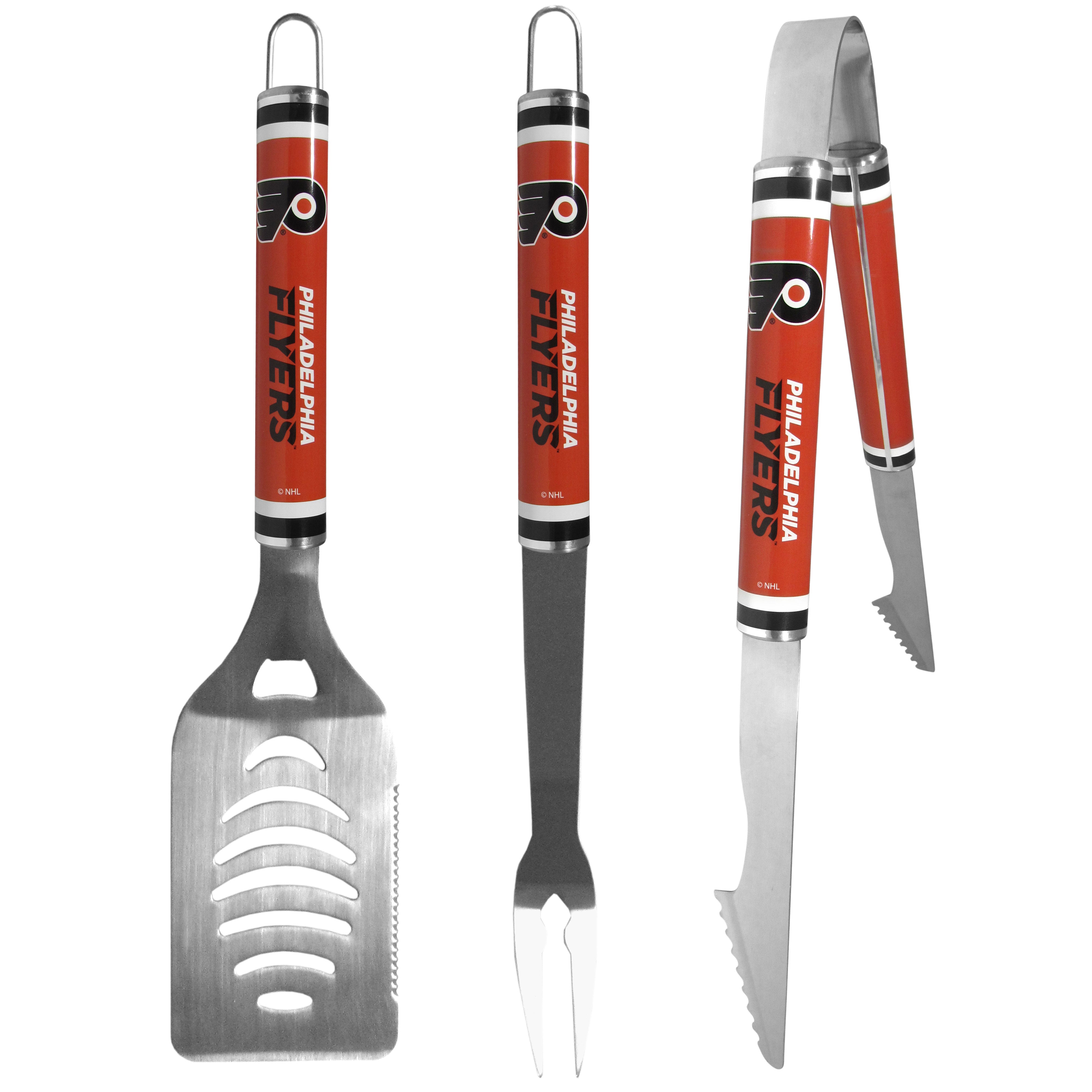 Philadelphia Flyers 3 pc Steel BBQ Tool Set