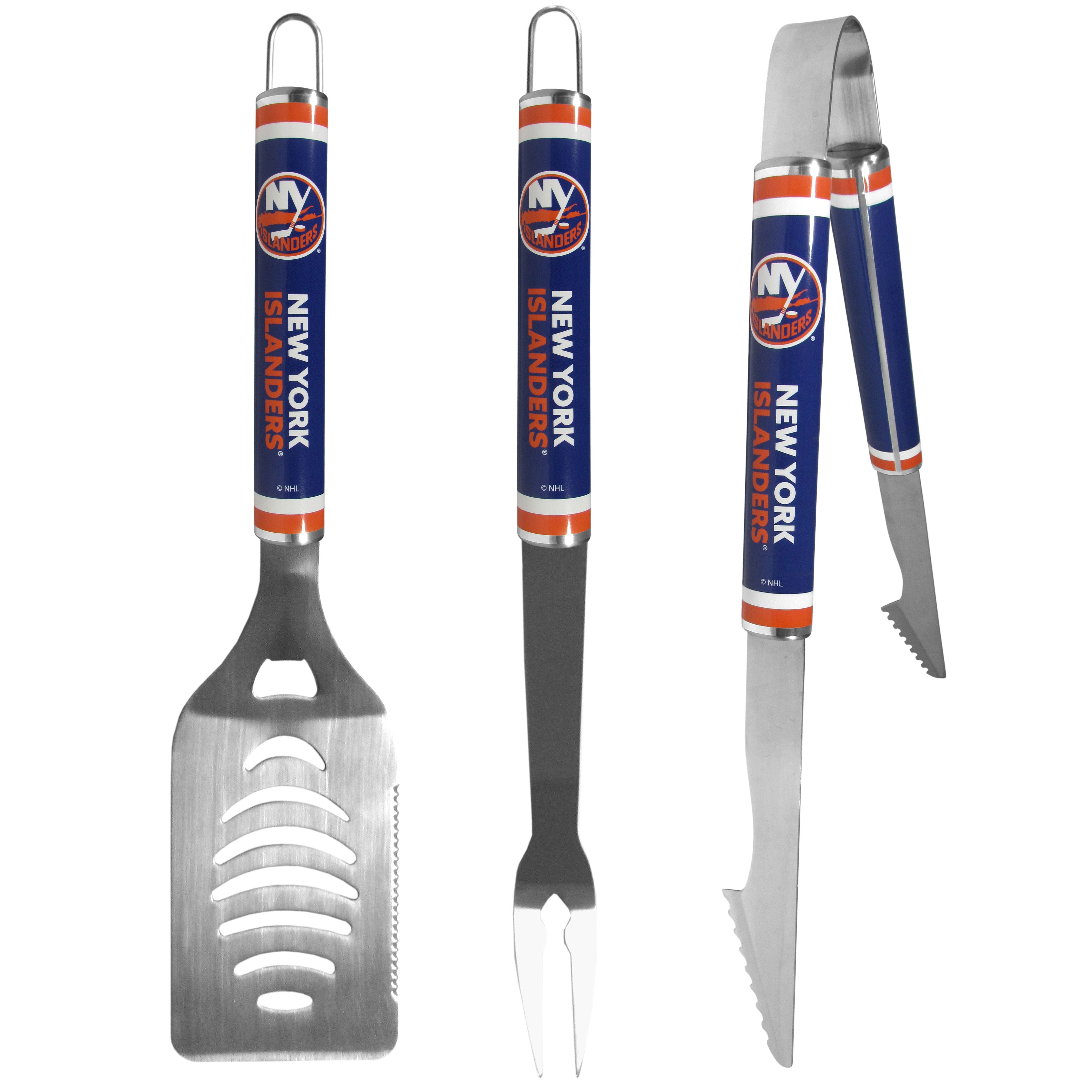New York Islanders 3 pc Steel BBQ Tool Set