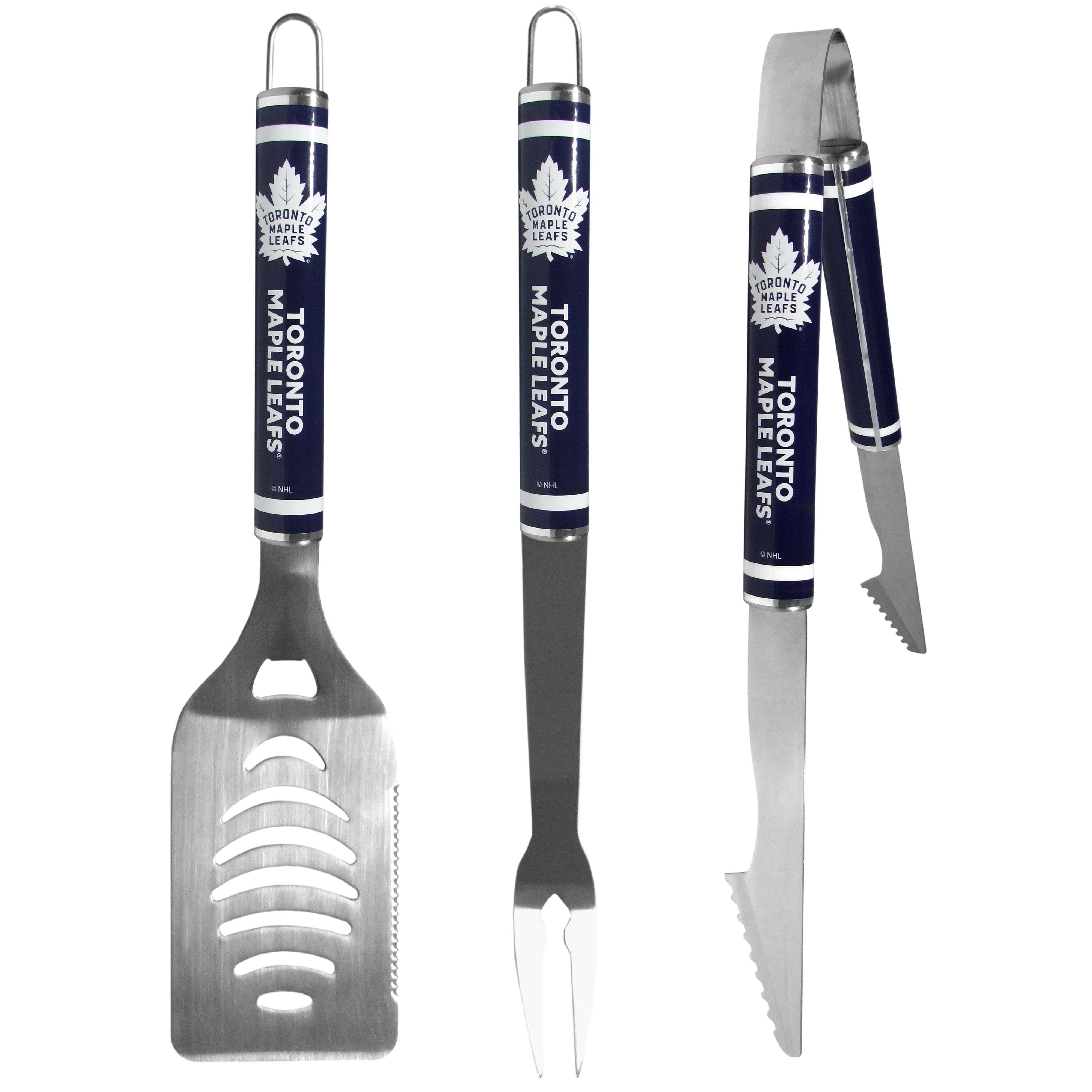 Toronto Maple Leafs 3 pc Steel BBQ Tool Set