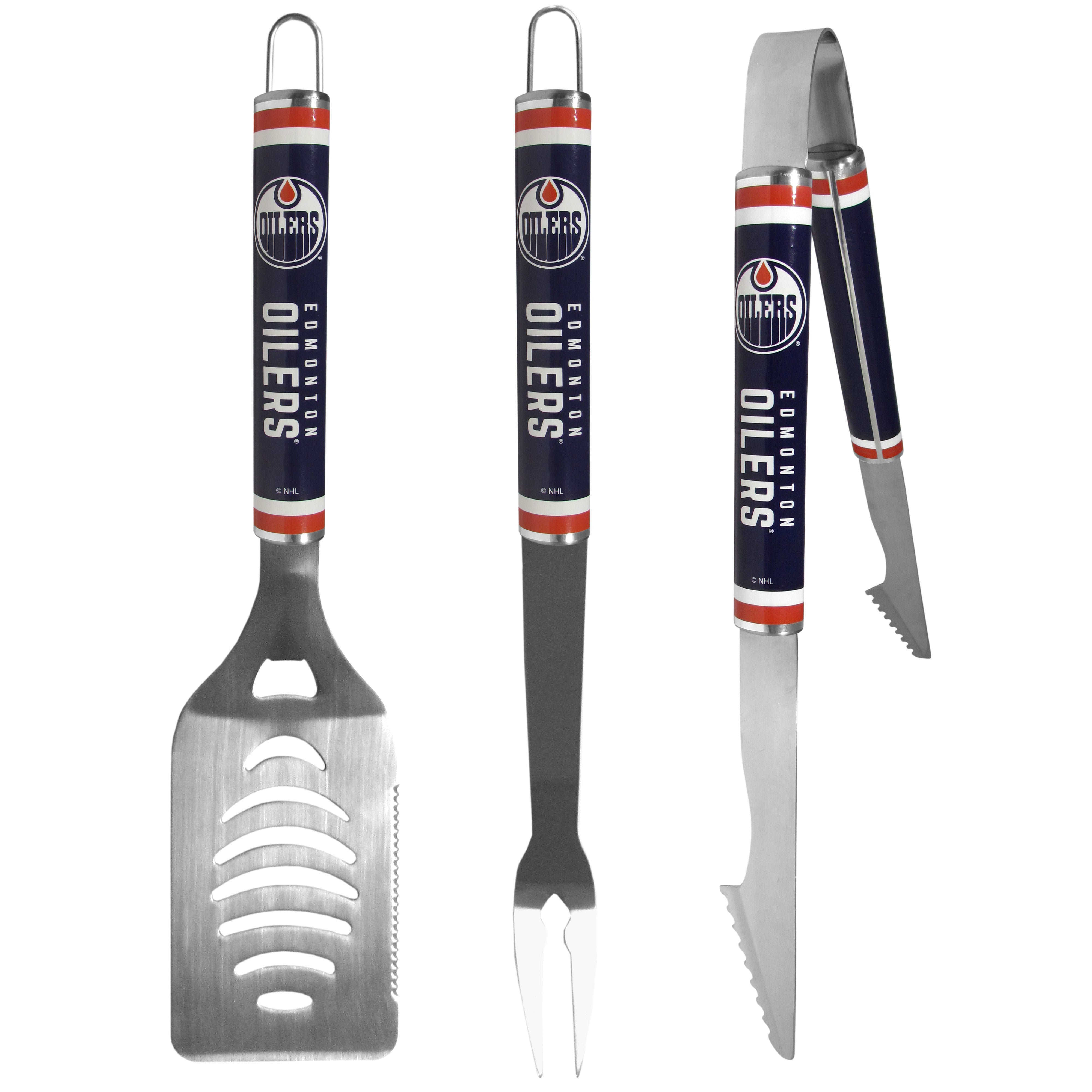 Edmonton Oilers 3 pc Steel BBQ Tool Set