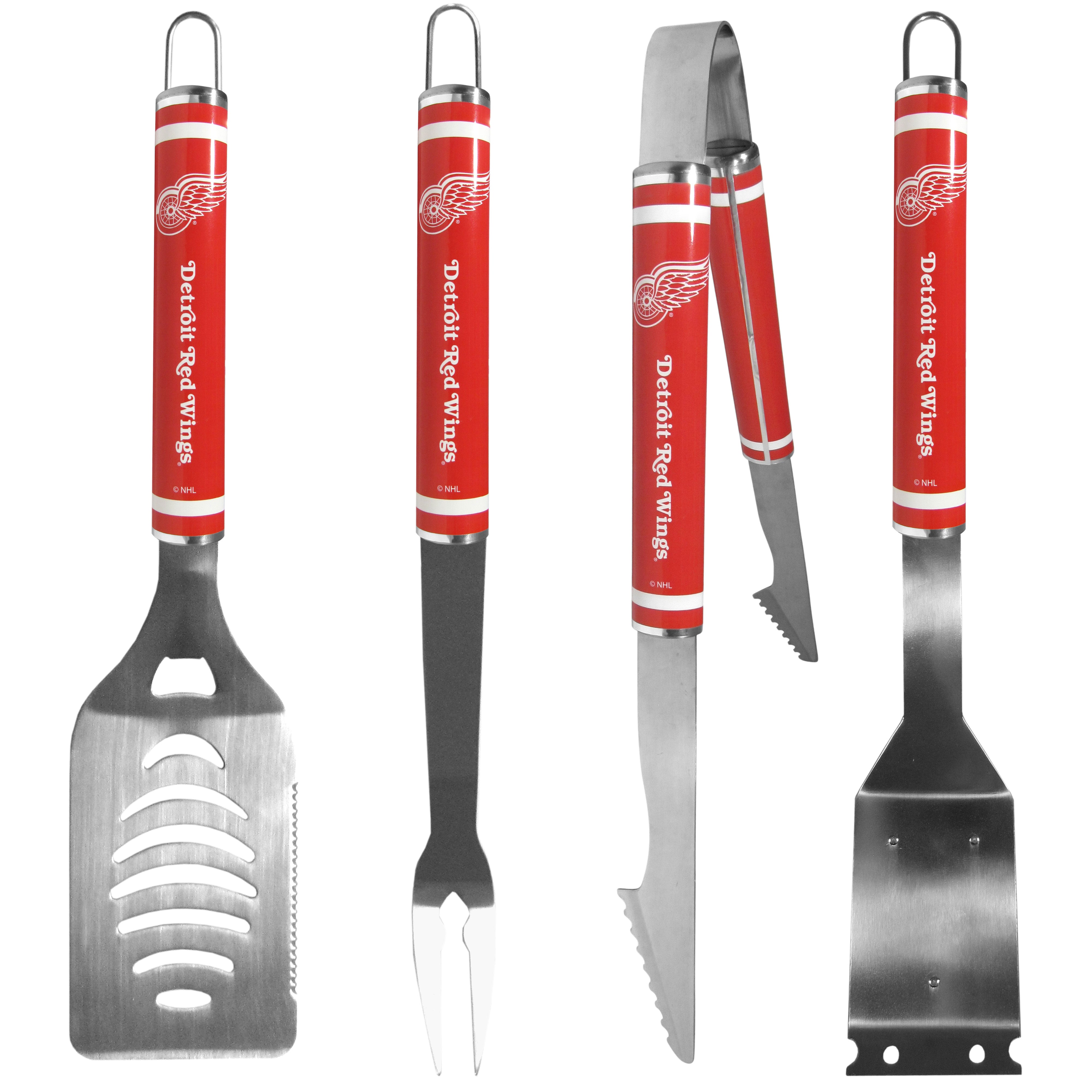 Detroit Red Wings 4 pc Logo Grill Tool Set