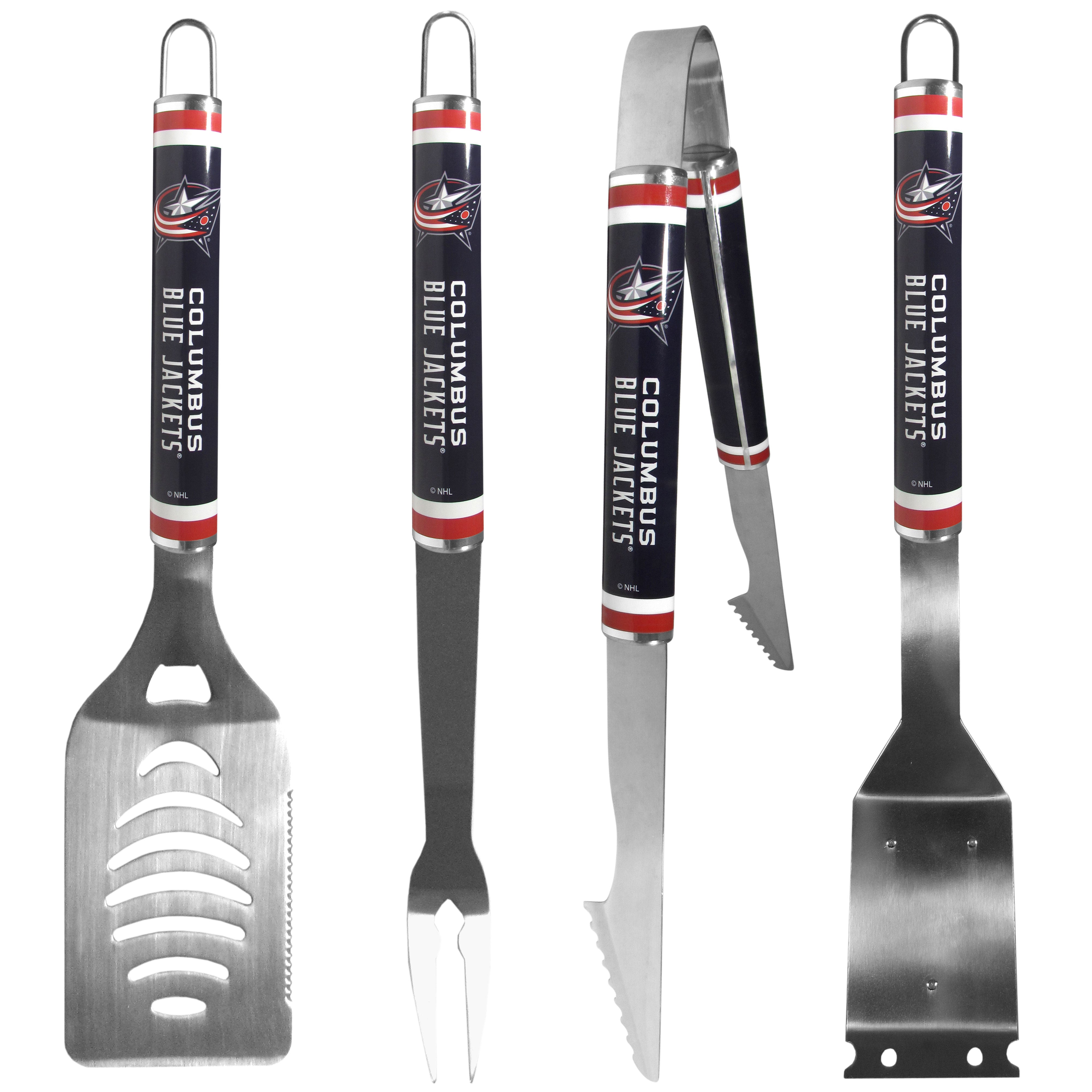 Columbus Blue Jackets 4 pc Logo Grill Tool Set