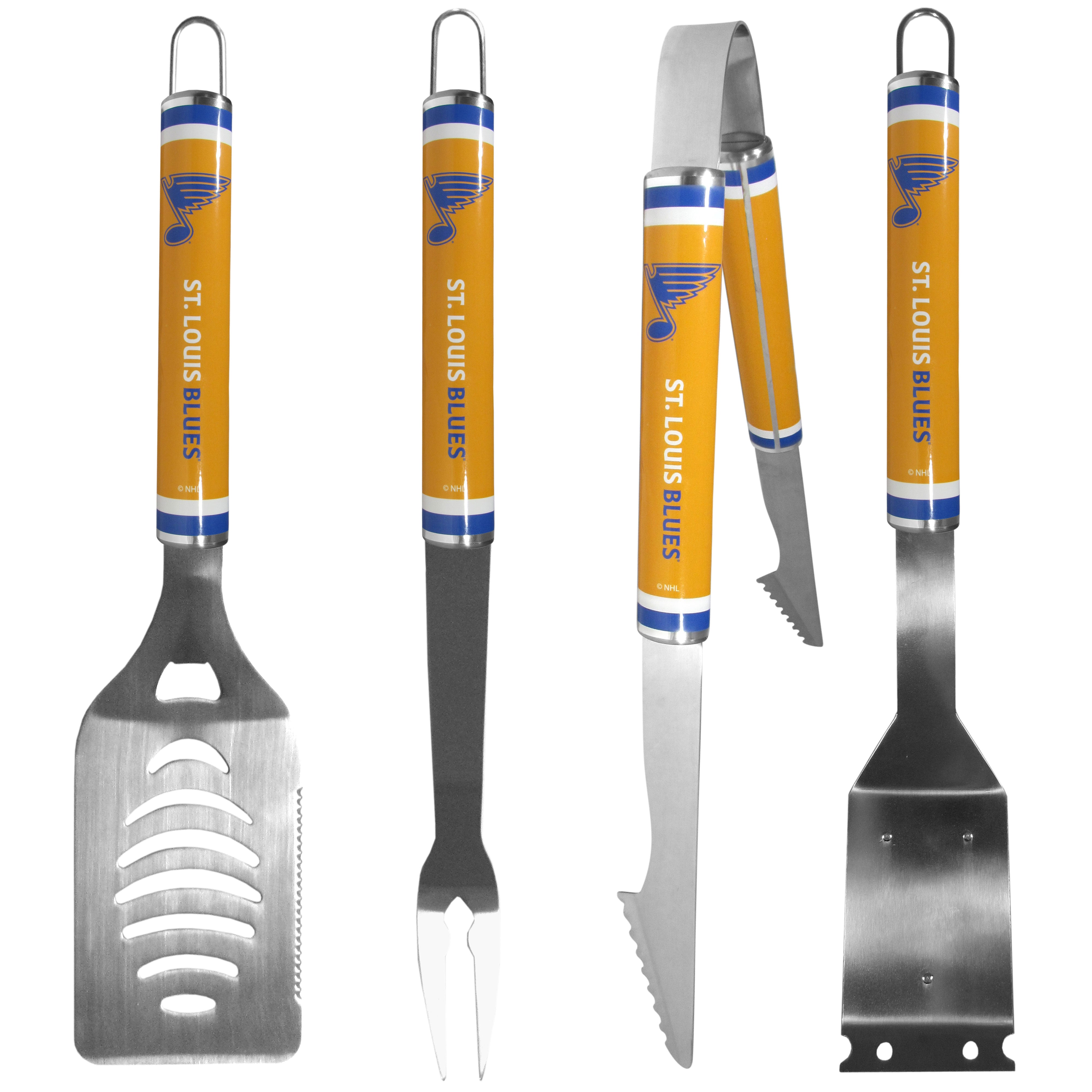 St. Louis Blues 4 pc Logo Grill Tool Set