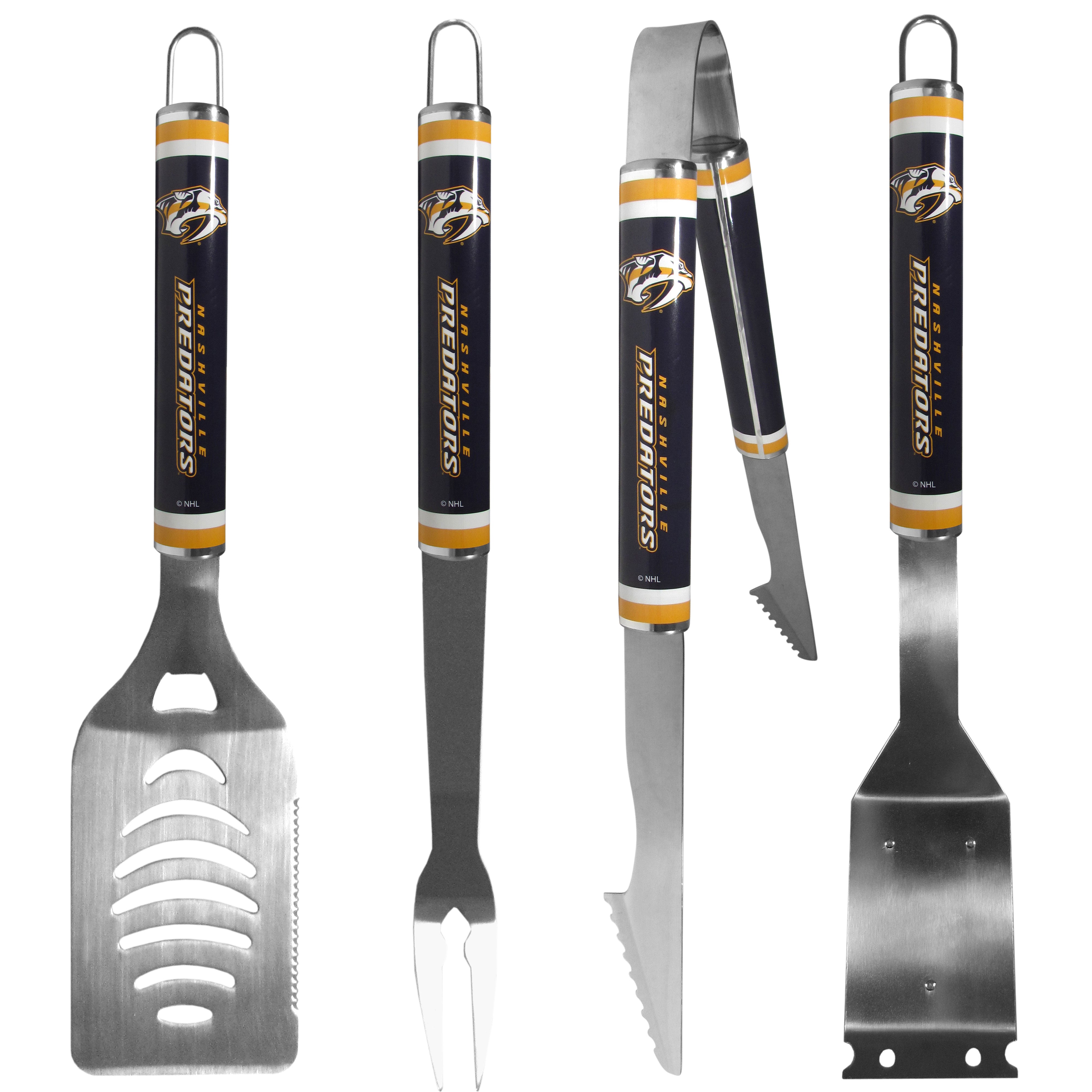Nashville Predators 4 pc Logo Grill Tool Set