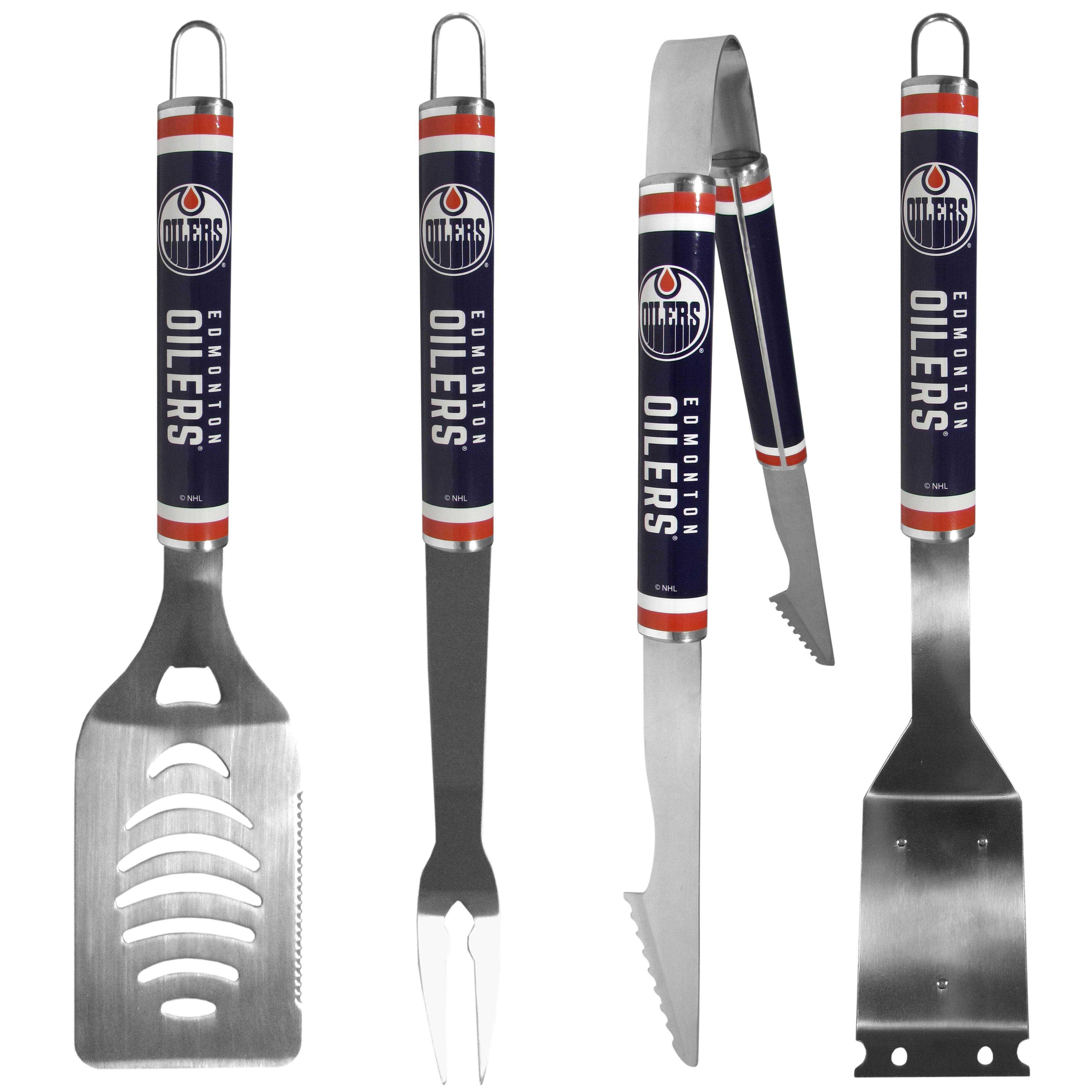 Edmonton Oilers 4 pc Logo Grill Tool Set