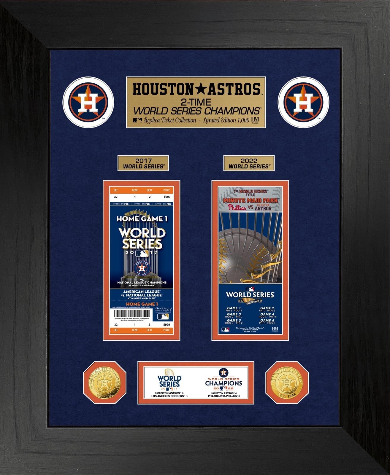 Houston Astros Deluxe 2-Time World Series Champions Gold Coin & Ticket Collection - Sports Collectibles, Sports Memorabilia, Sports Fan Shop, Sports Gifts