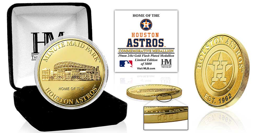 Houston Astros Stadium Gold Mint Coin - Sports Collectibles, Sports Memorabilia, Sports Fan Shop, Sports Gifts
