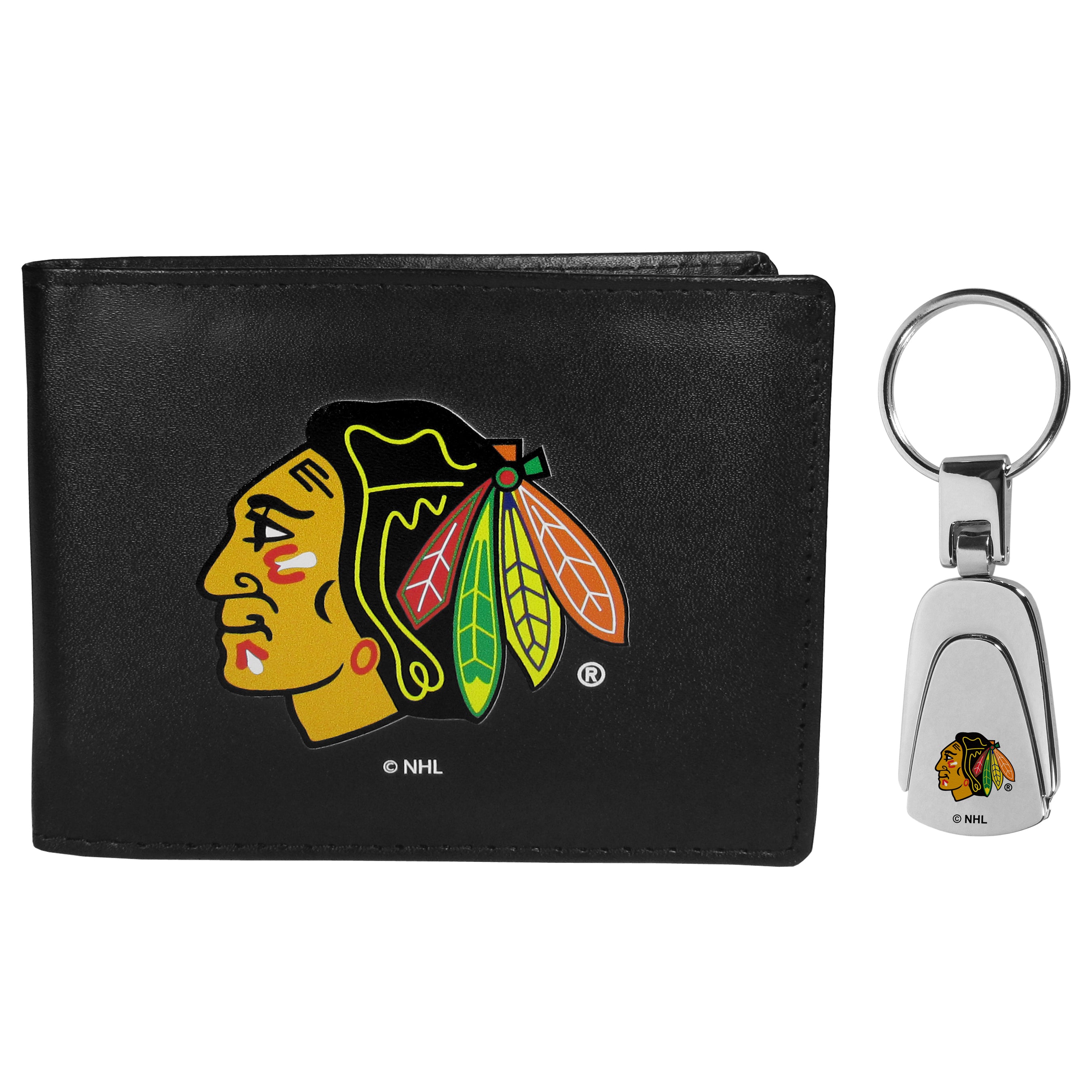 Chicago Blackhawks Bi-fold Wallet & Steel Key Chain