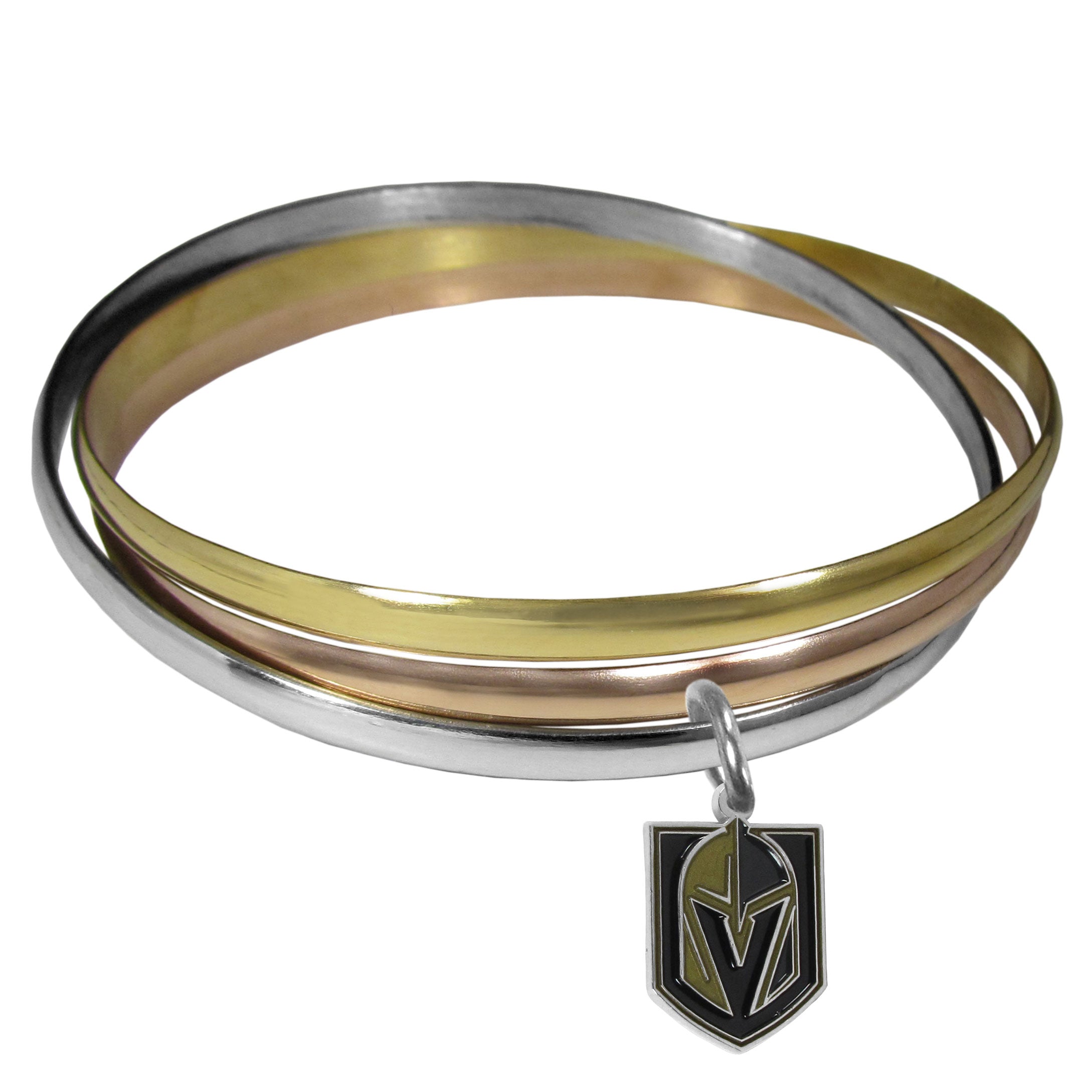 Vegas Golden Knights Tri-color Bangle Bracelet - Sports Gifts, Sports Memorabilia, Sports Collectibles, Fan Shop