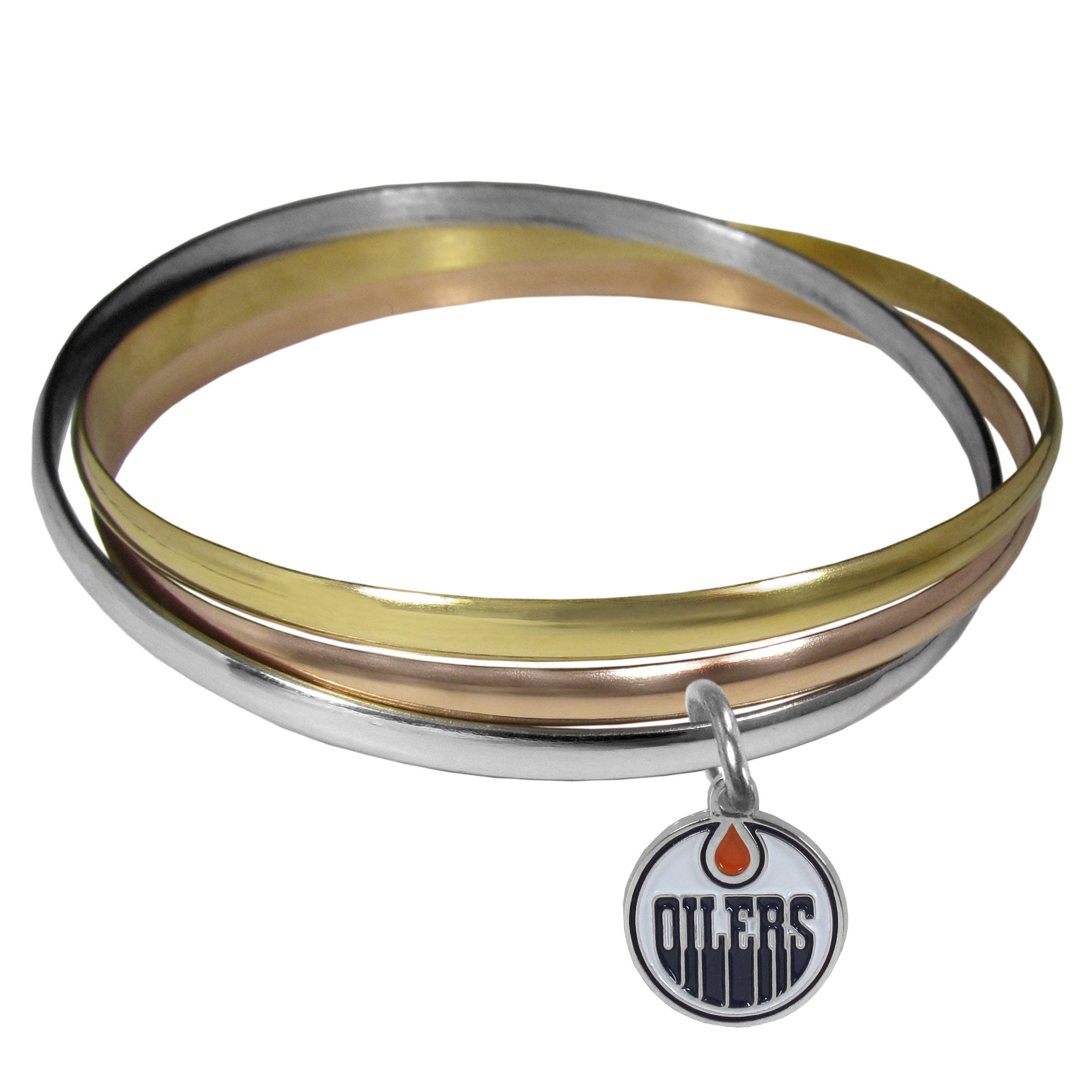 Edmonton Oilers Tri-color Bangle Bracelet - Sports Gifts, Sports Memorabilia, Sports Collectibles, Fan Shop
