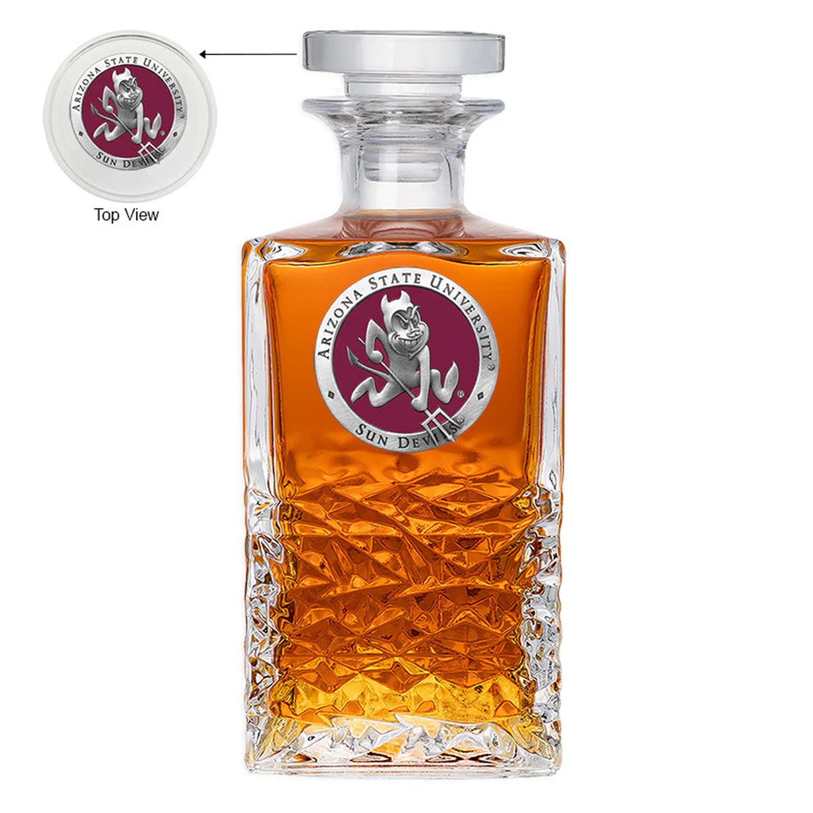 Arizona State University Sparky Logo Heritage Decanter - Sports Gifts, Sports Memorabilia, Sports Collectibles, Fan Shop