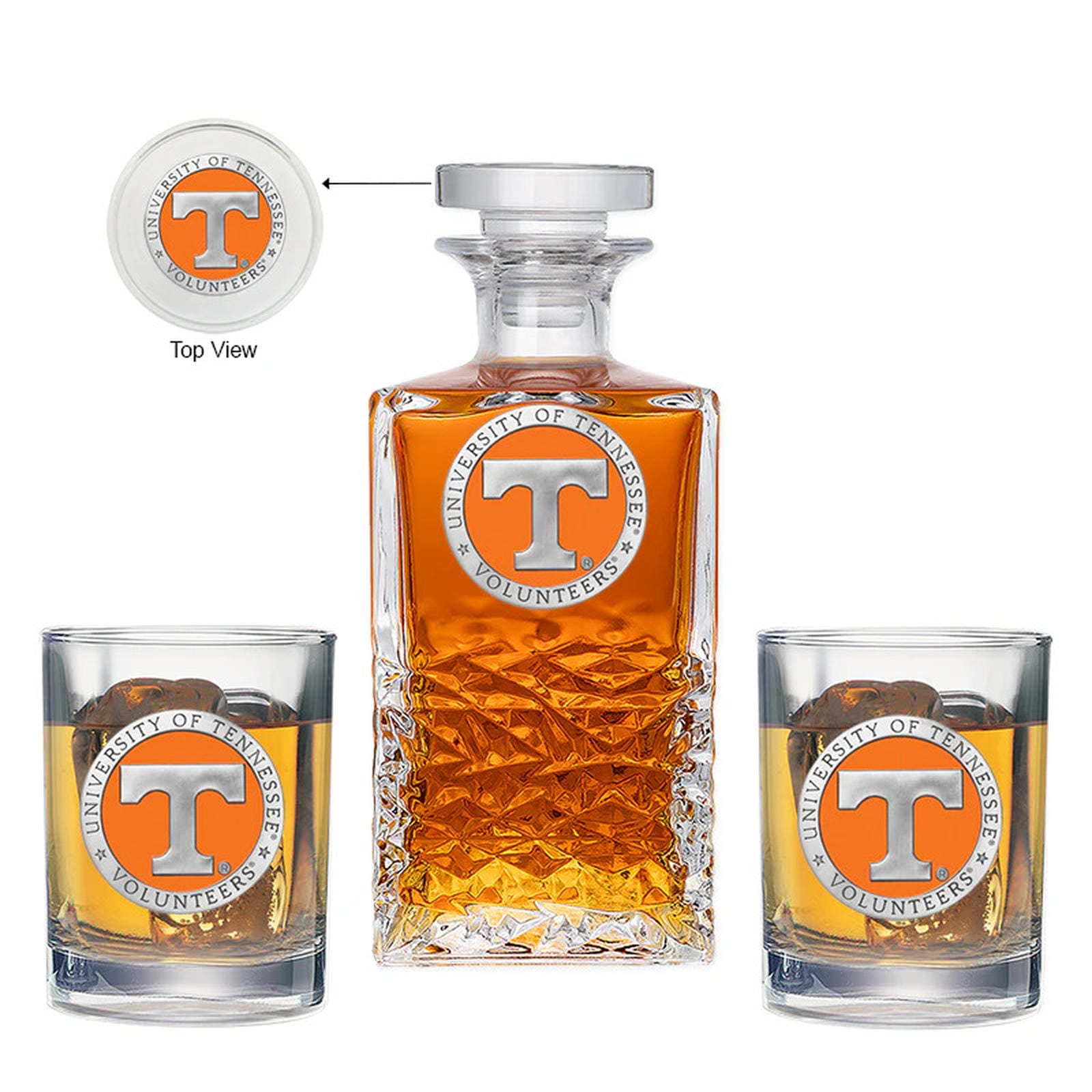 University of Tennessee Heritage Decanter with 2 Glasses - Sports Gifts, Sports Memorabilia, Sports Collectibles, Fan Shop