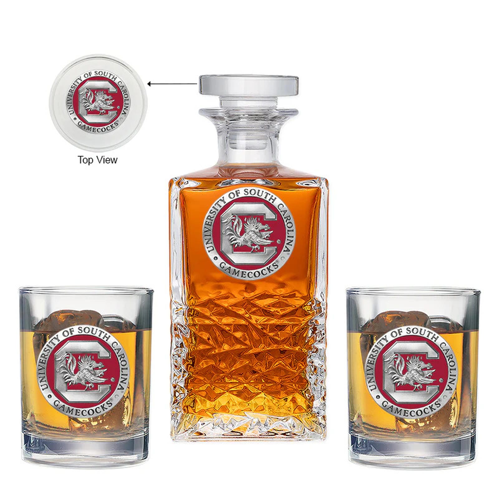 University of South Carolina Heritage Decanter with 2 Glasses - Sports Gifts, Sports Memorabilia, Sports Collectibles, Fan Shop
