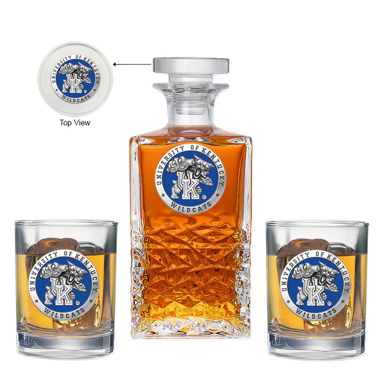 University of Kentucky Heritage Decanter with 2 Glasses - Sports Gifts, Sports Memorabilia, Sports Collectibles, Fan Shop