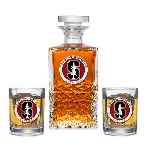 Stanford University Heritage Decanter with 2 Glasses - Sports Collectibles, Sports Memorabilia, Sports Fan Shop, Sports Gifts