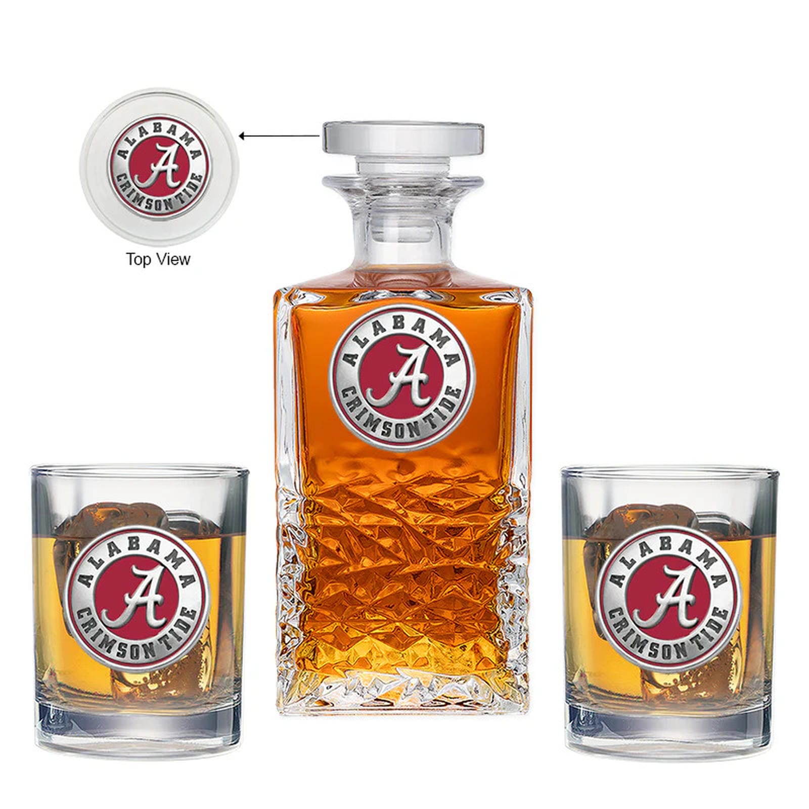 University of Alabama Heritage Decanter with 2 Glasses - Sports Gifts, Sports Memorabilia, Sports Collectibles, Fan Shop