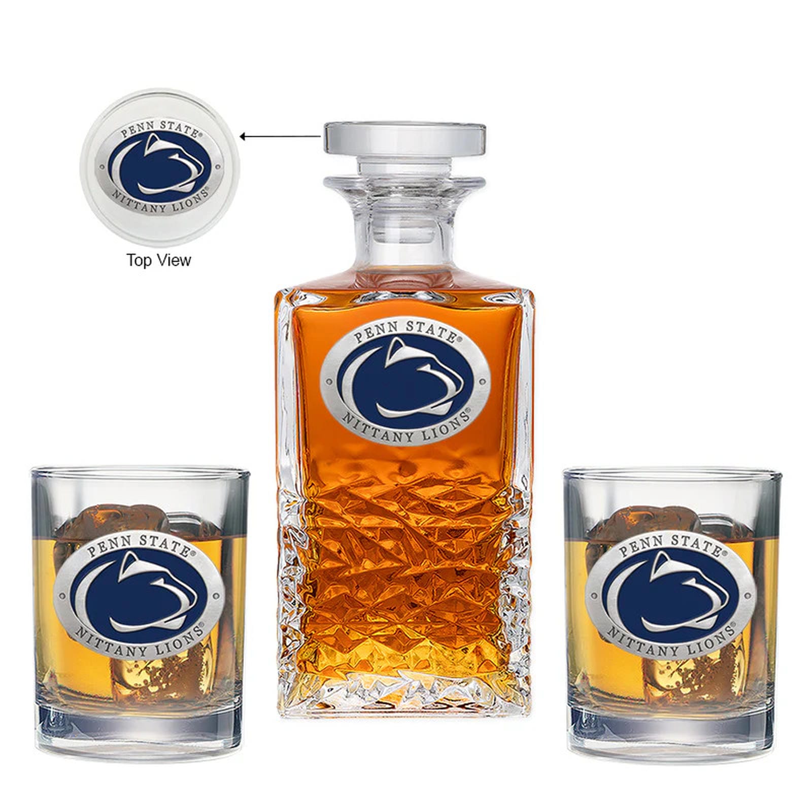 Penn State Heritage Decanter with 2 Glasses - Sports Gifts, Sports Memorabilia, Sports Collectibles, Fan Shop