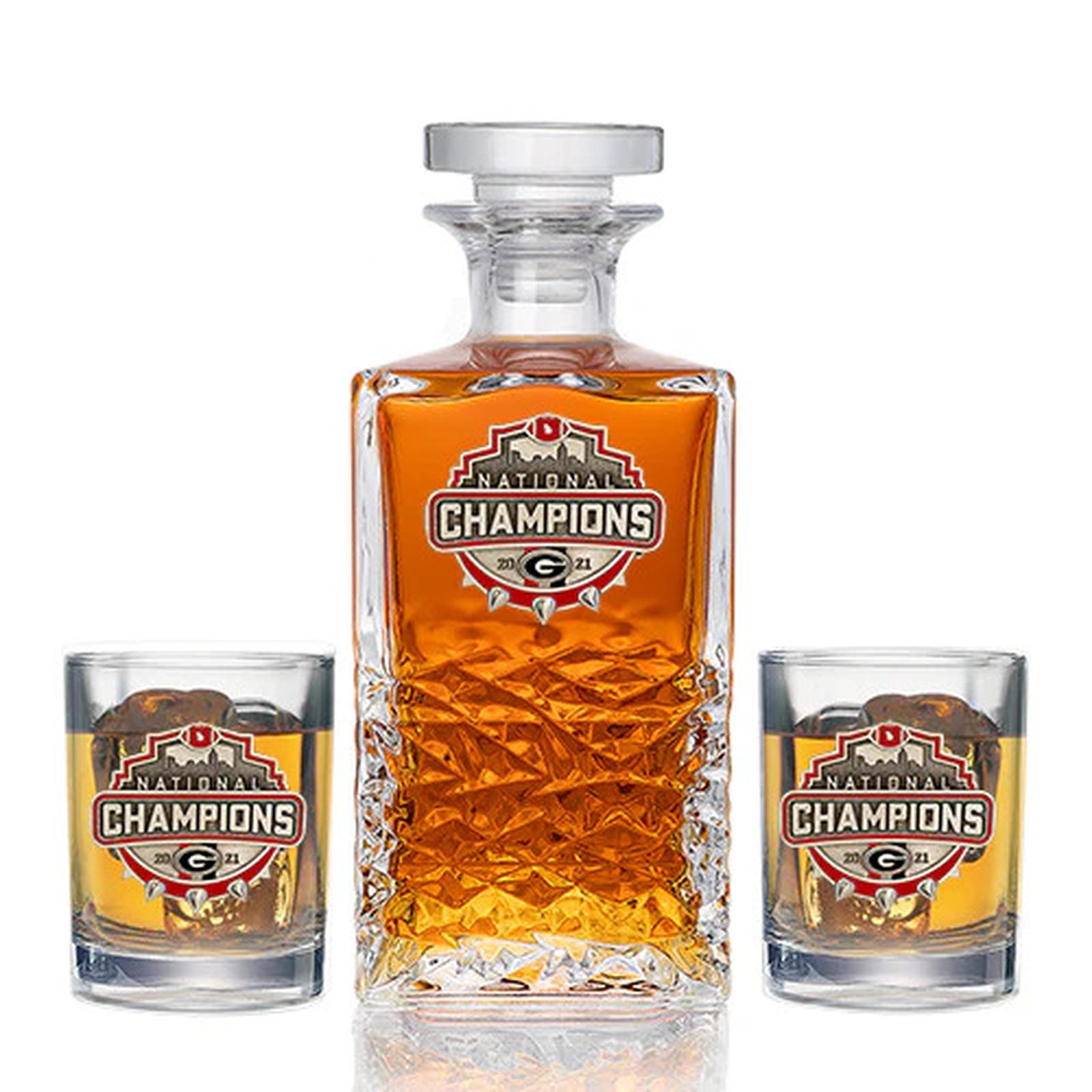 2021 Georgia Football Championship Heritage Decanter with 2 Glasses - Sports Gifts, Sports Memorabilia, Sports Collectibles, Fan Shop