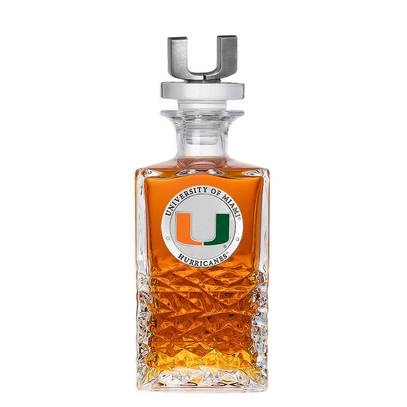 University of Miami Heritage Decanter with 3D Top - Sports Gifts, Sports Memorabilia, Sports Collectibles, Fan Shop