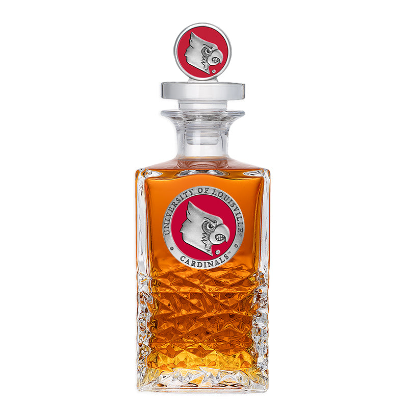 University of Louisville Heritage Decanter with 3D Top - Sports Collectibles, Sports Memorabilia, Sports Fan Shop, Sports Gifts