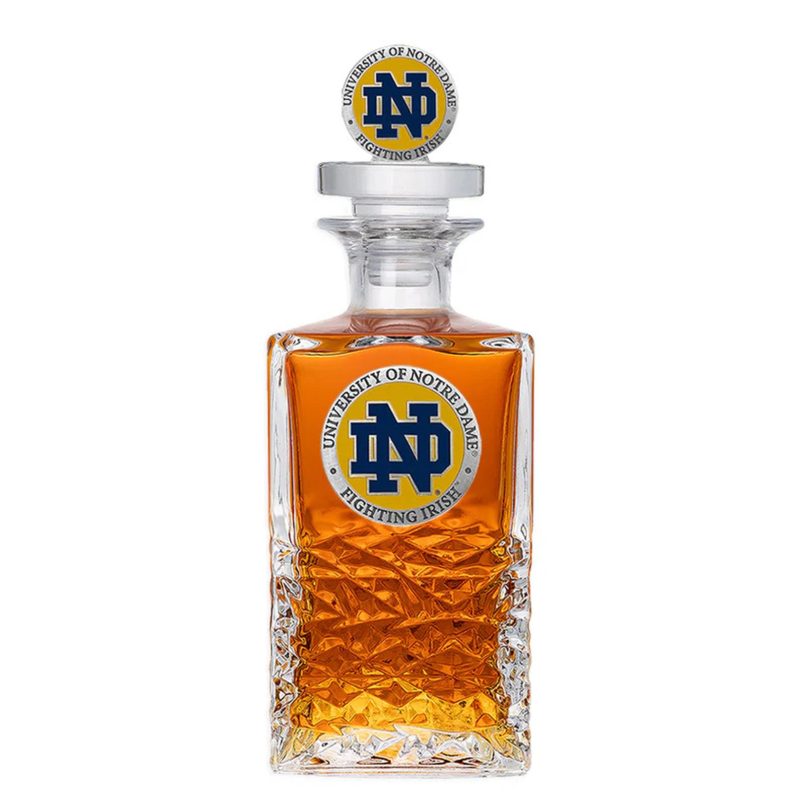 University of Notre Dame Heritage Decanter with 3D Top - Sports Gifts, Sports Memorabilia, Sports Collectibles, Fan Shop