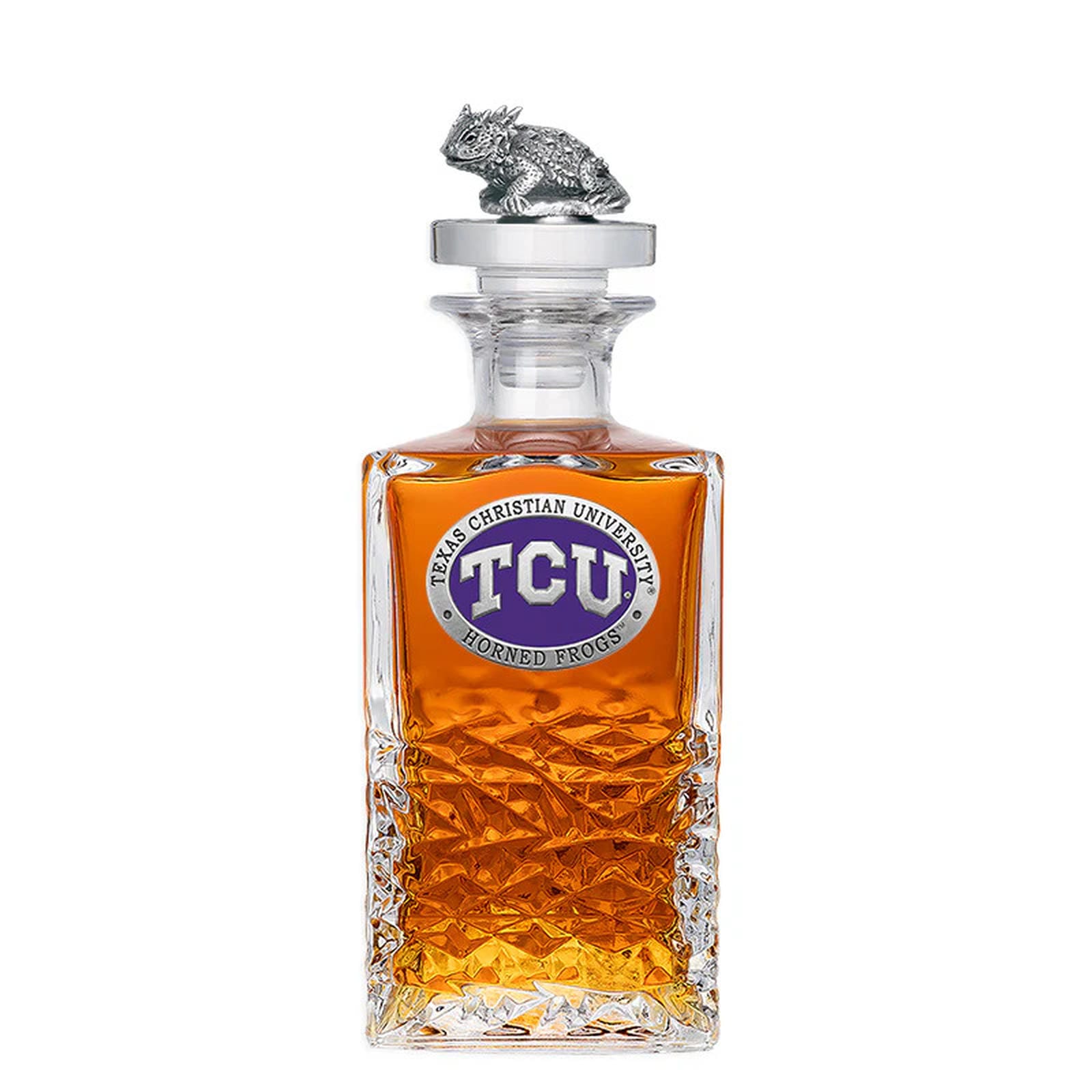 Texas Christian University Heritage Decanter with 3D Top - Sports Gifts, Sports Memorabilia, Sports Collectibles, Fan Shop