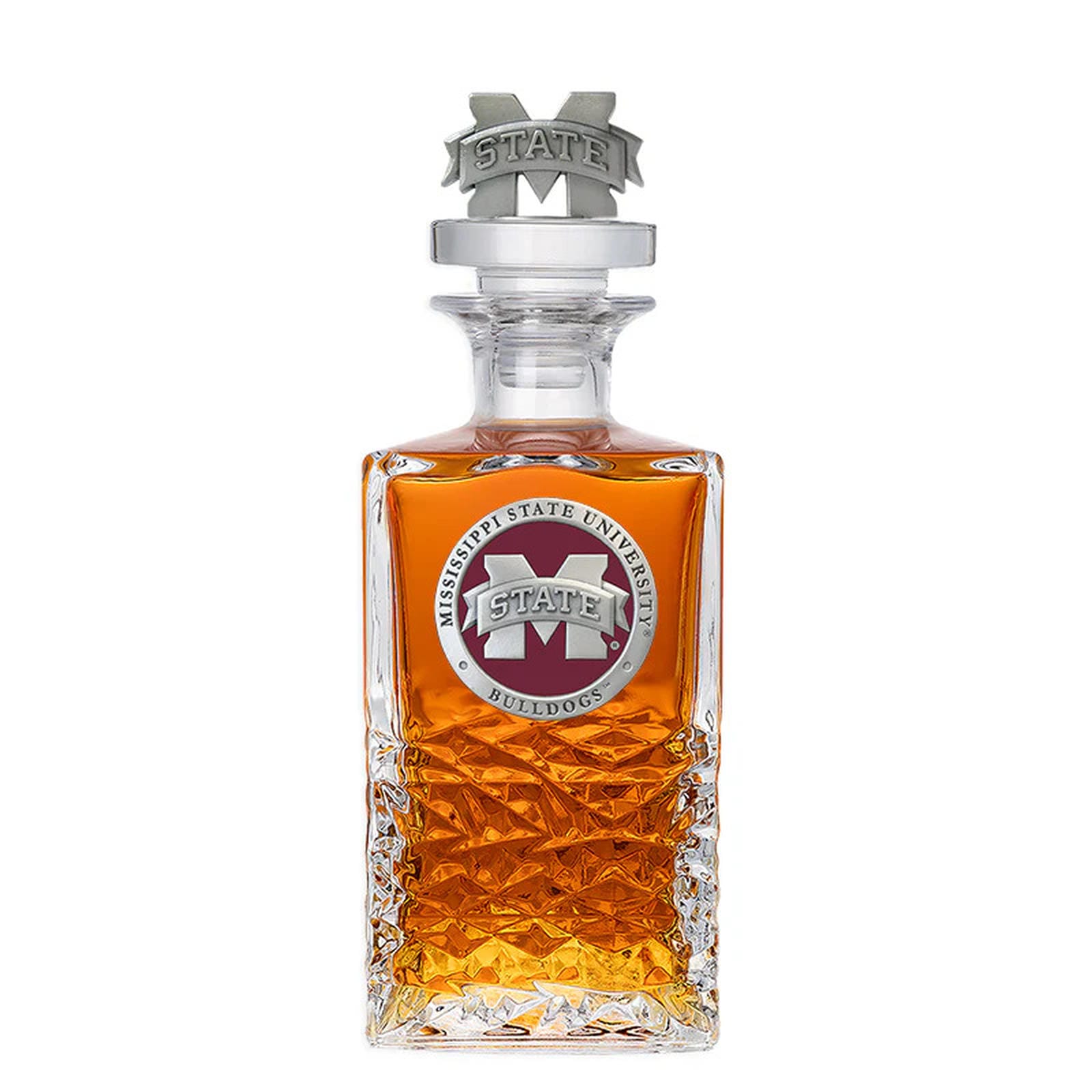 Mississippi State University Bulldogs "M" Logo Heritage Decanter with 3D Top - Sports Gifts, Sports Memorabilia, Sports Collectibles, Fan Shop