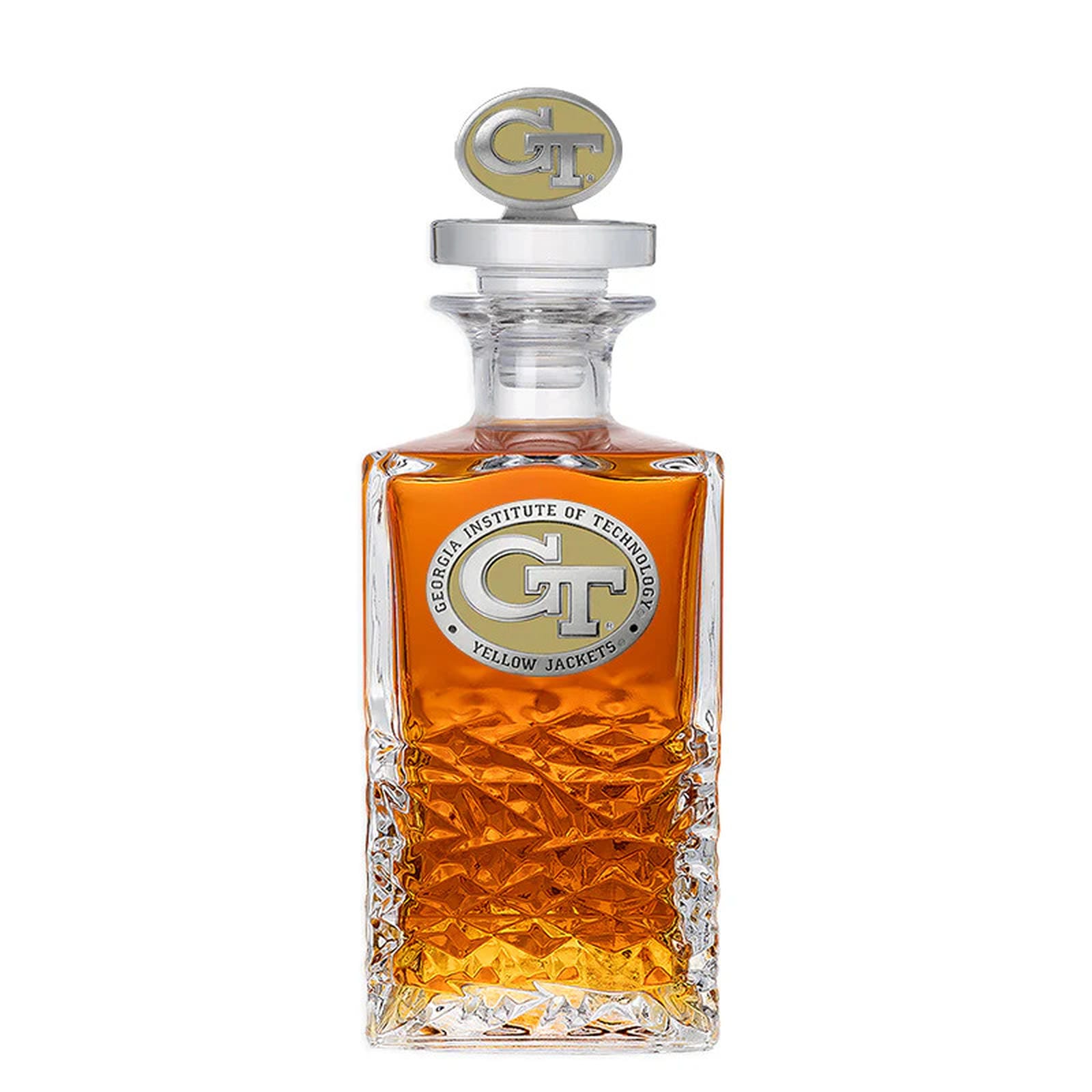 Georgia Tech GT Logo Heritage Decanter with 3D Top - Sports Gifts, Sports Memorabilia, Sports Collectibles, Fan Shop