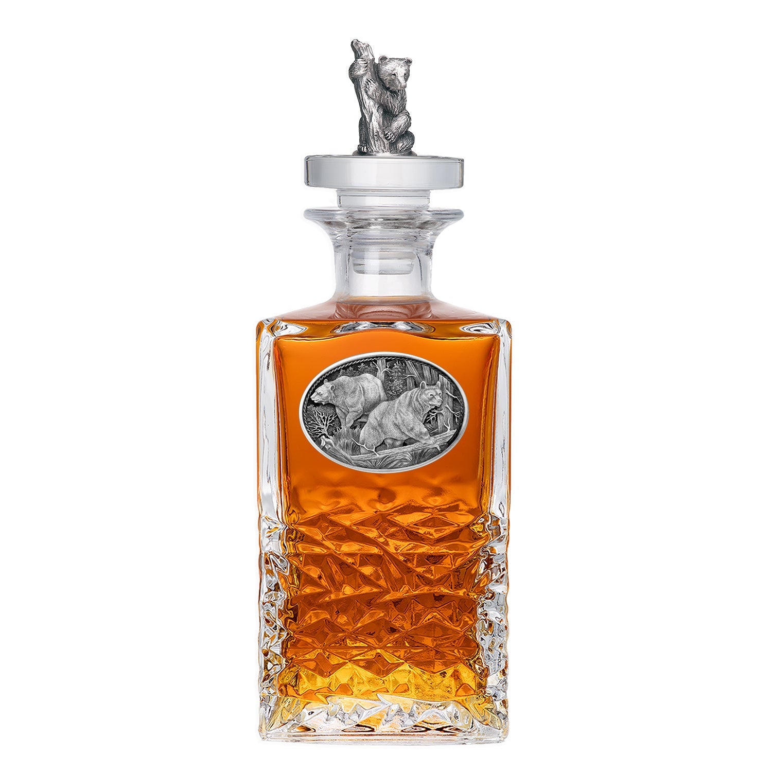 Black Bear Heritage Decanter with 3D Top - Sports Collectibles, Sports Memorabilia, Sports Fan Shop, Sports Gifts