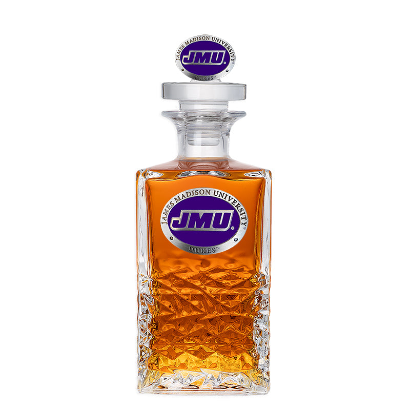 James Madison University Heritage Decanter with 3D Top - Sports Collectibles, Sports Memorabilia, Sports Fan Shop, Sports Gifts