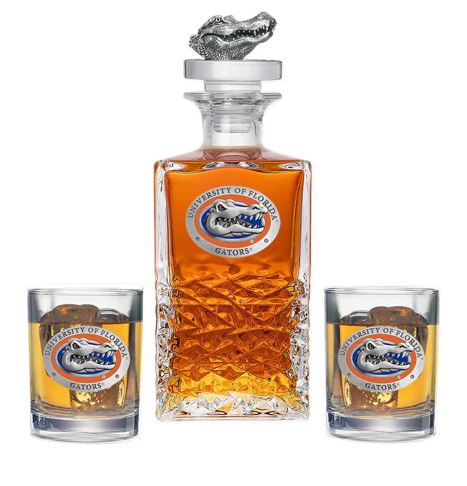 University of Florida Heritage Decanter with 3D Top & 2 Glasses - Sports Gifts, Sports Memorabilia, Sports Collectibles, Fan Shop