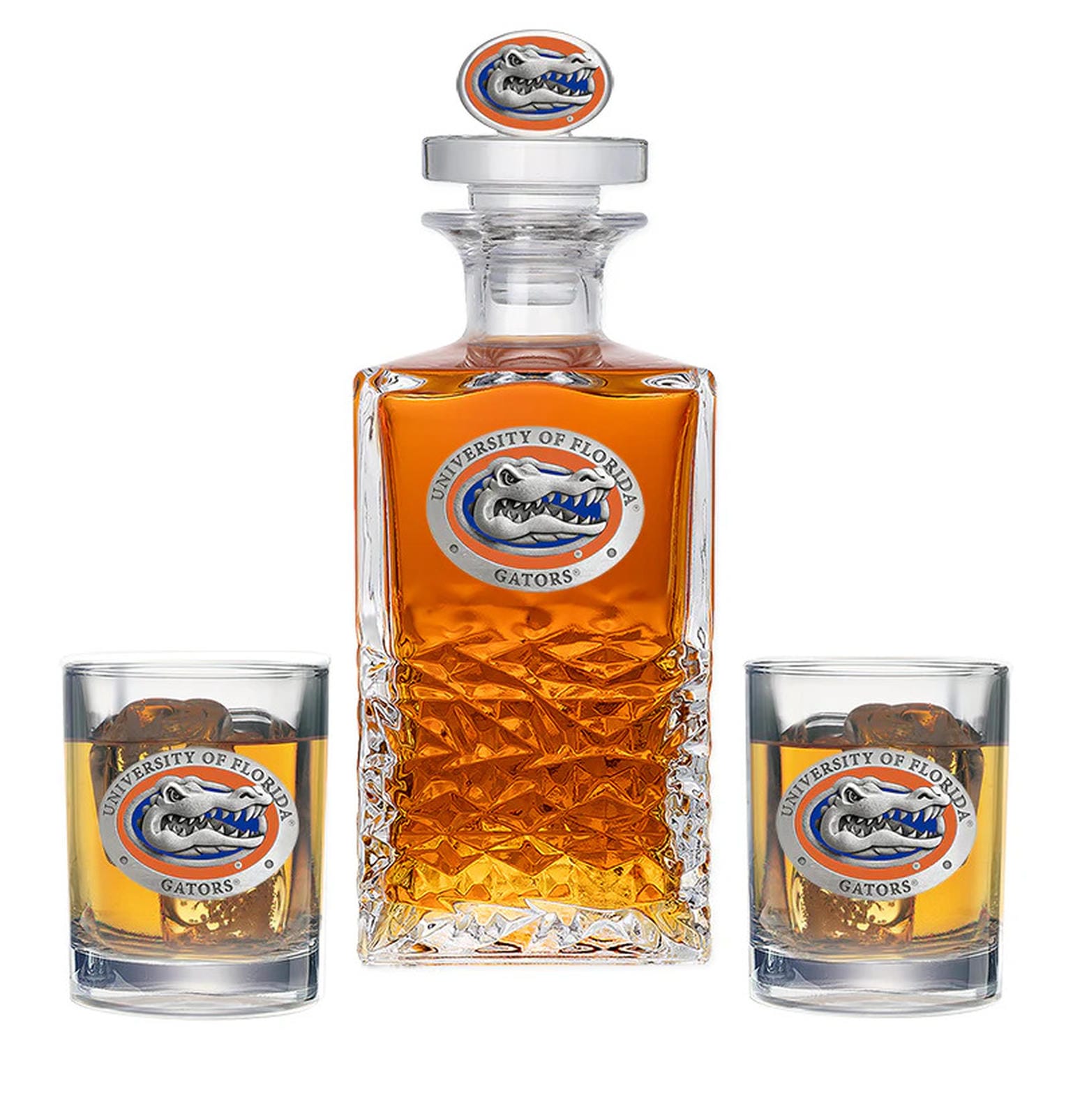 University of Florida Heritage Decanter with 3D Top & 2 Glasses - Sports Gifts, Sports Memorabilia, Sports Collectibles, Fan Shop